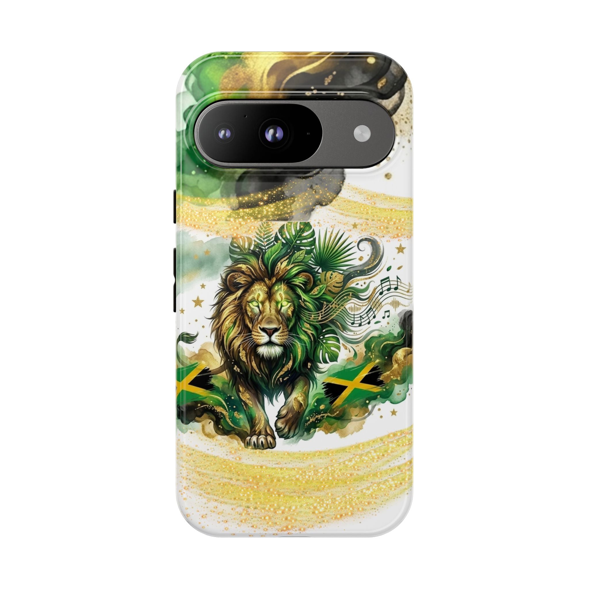 Reggae Lion Phone Case — Jamaican Flag Rasta Art Tough Phone Cover