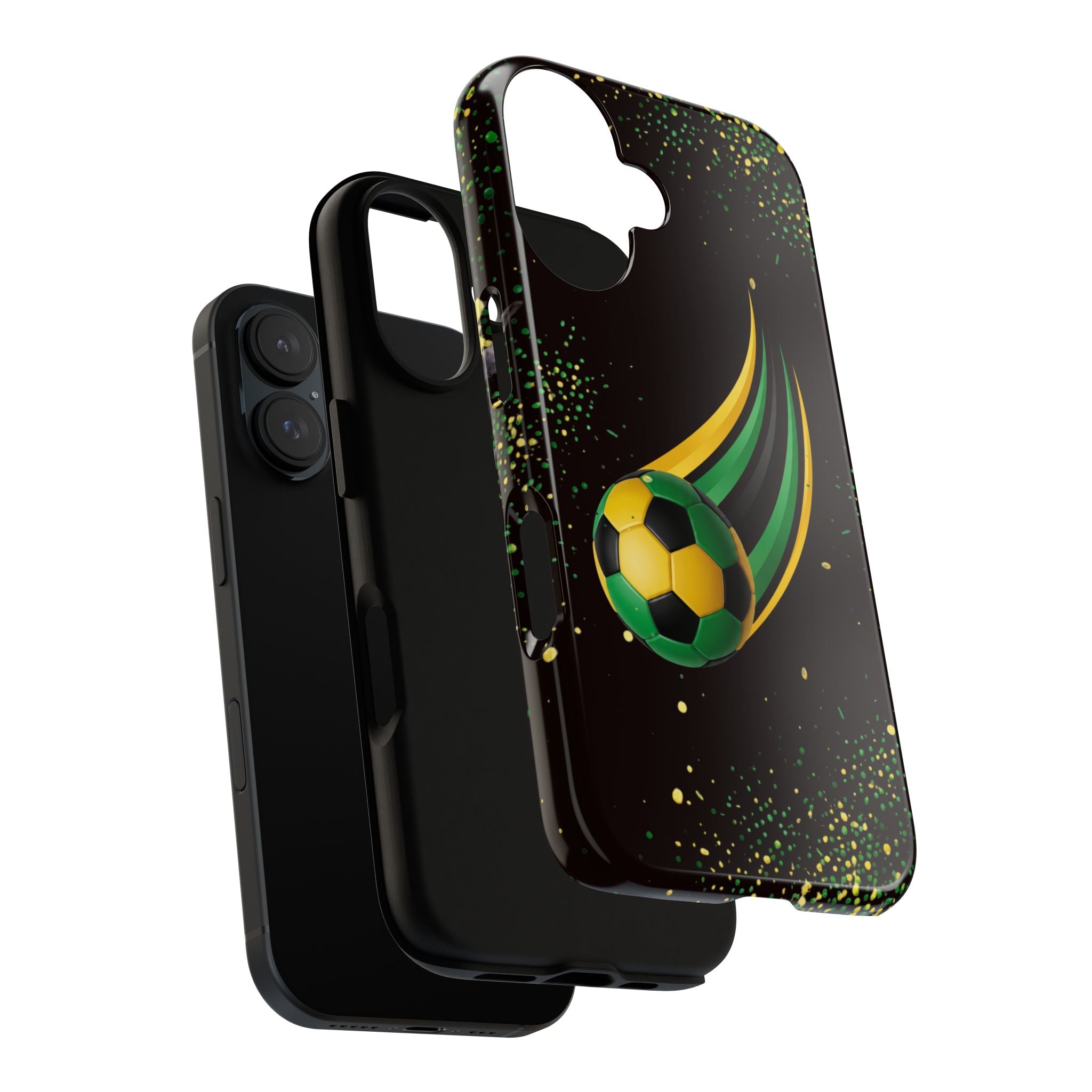 Soccer Comet Tough Phone Case – Green & Yellow Football Design