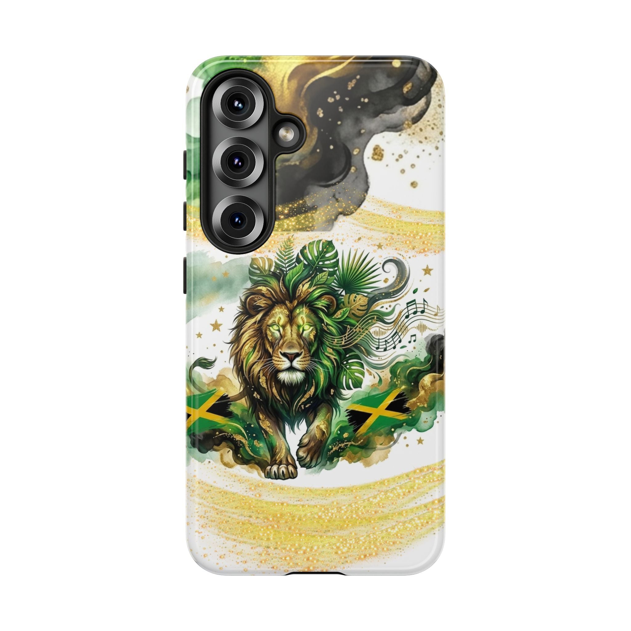 Reggae Lion Phone Case — Jamaican Flag Rasta Art Tough Phone Cover