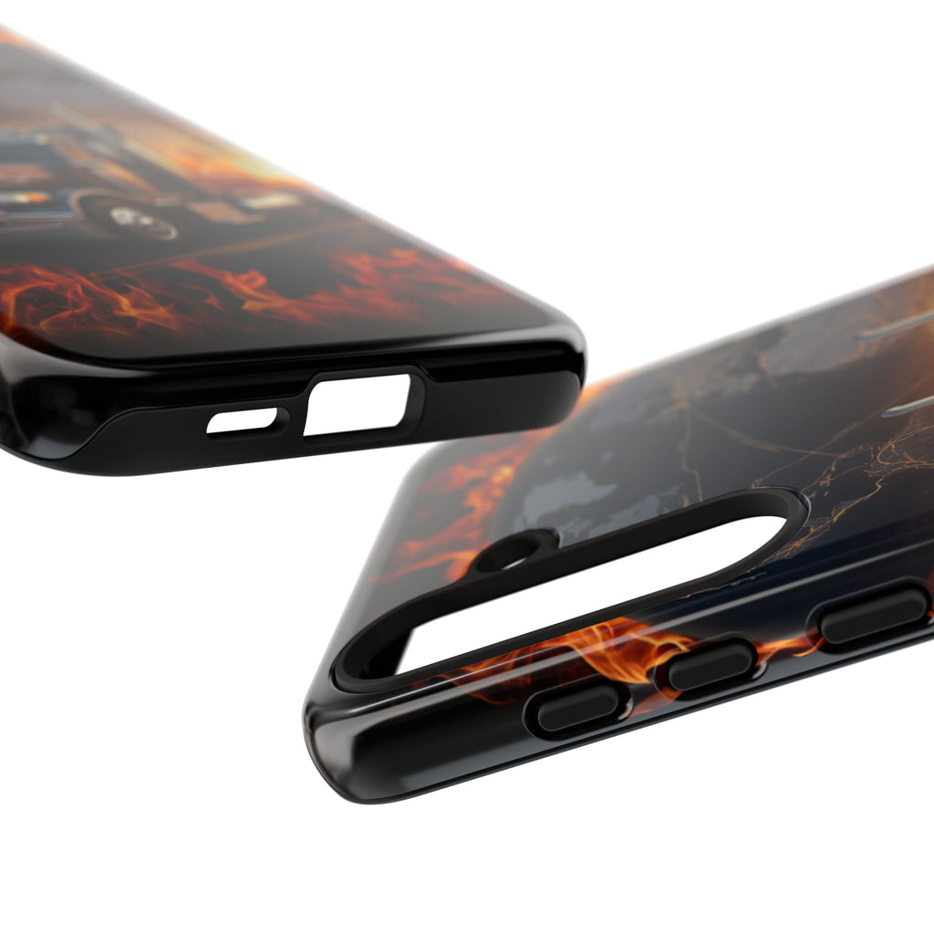 Truck Flames Phone Case — Bold Semi-Truck Globe Design
