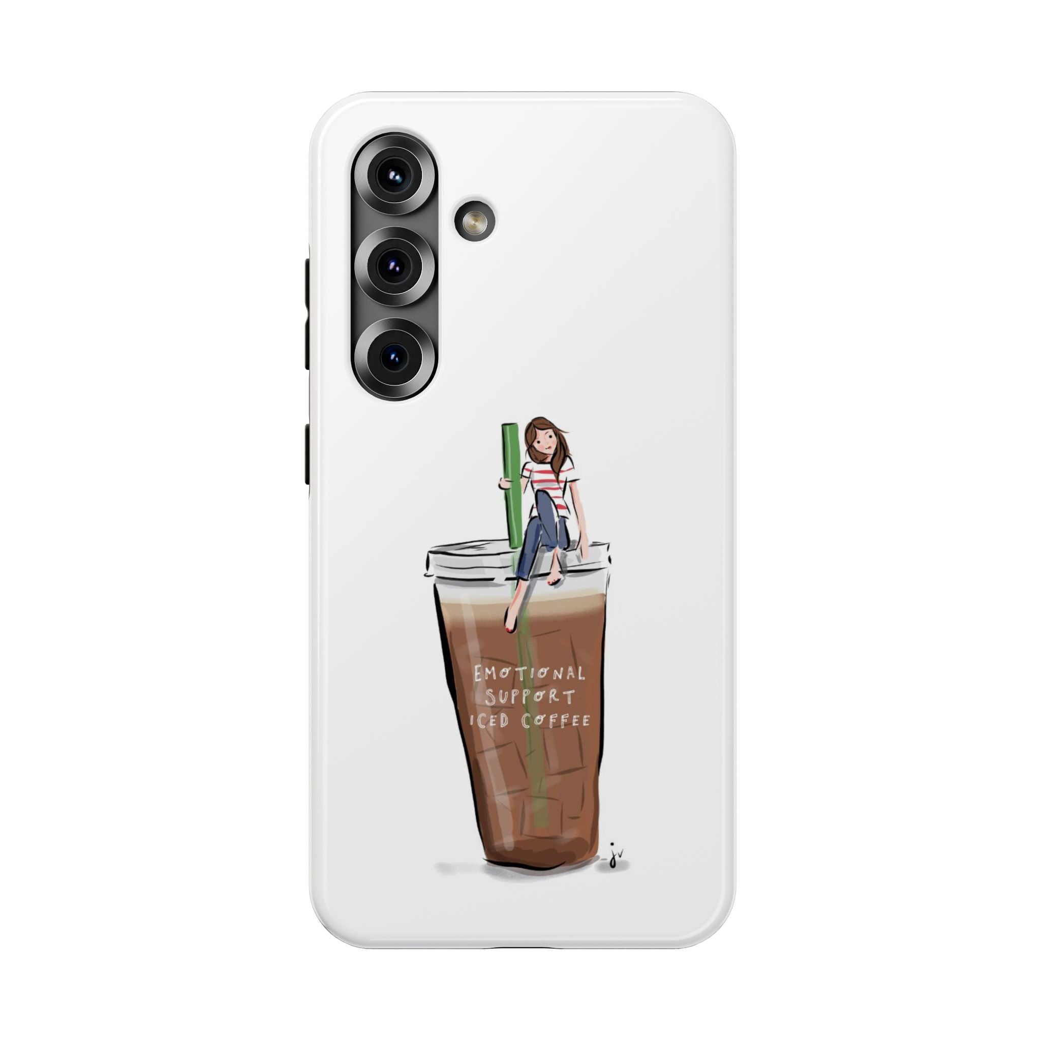 Iced Coffee & Me Phone Case — Cute Illustration 'Emotional Support Iced Coffee' Impact-Resistant Case