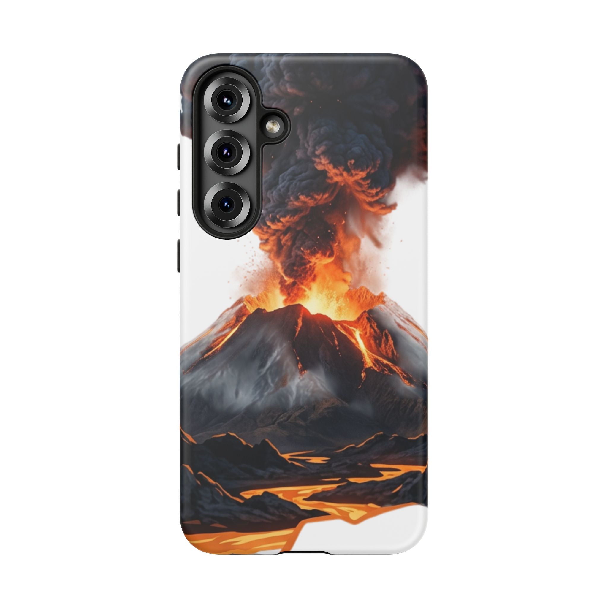 Volcano Eruption Tough Phone Case — Fiery Lava Protective Cover