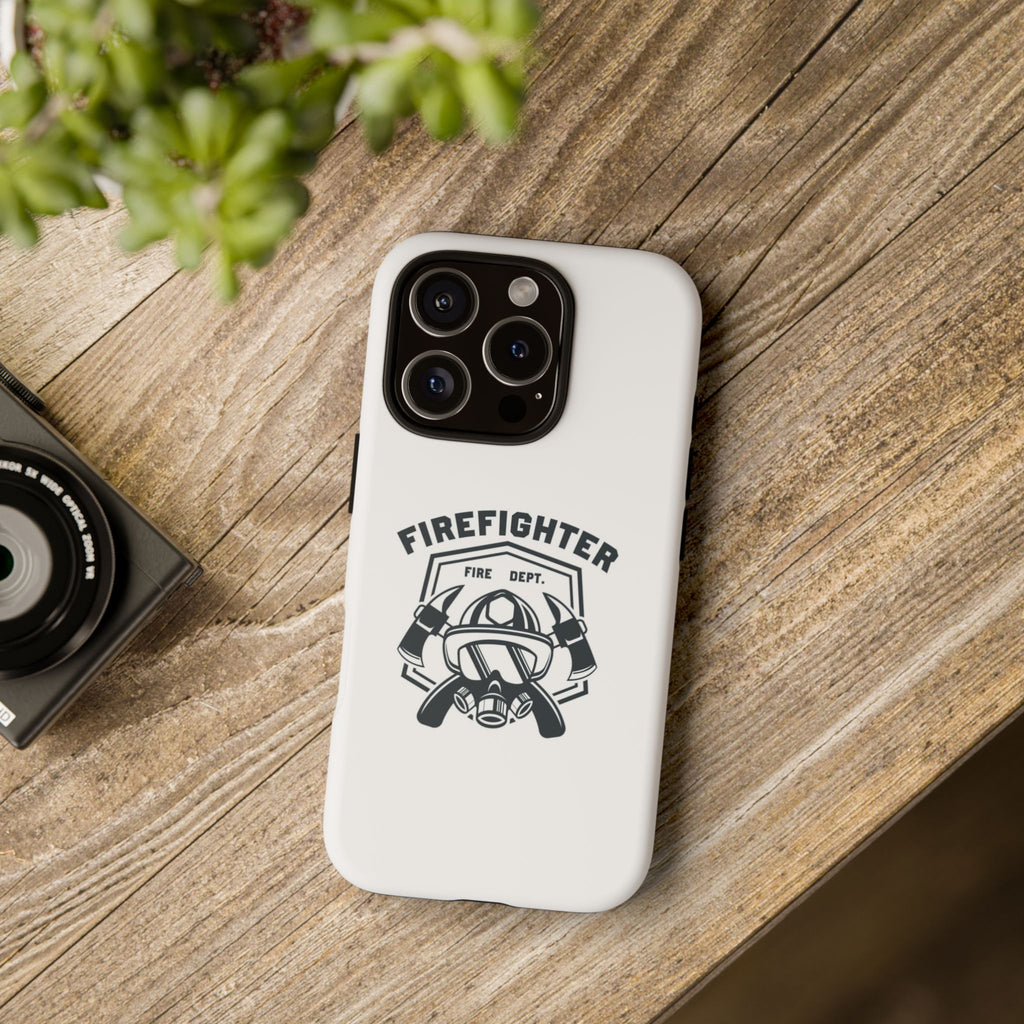 Firefighter Tough Phone Case — Fire Dept Helmet & Axes Protective Cover