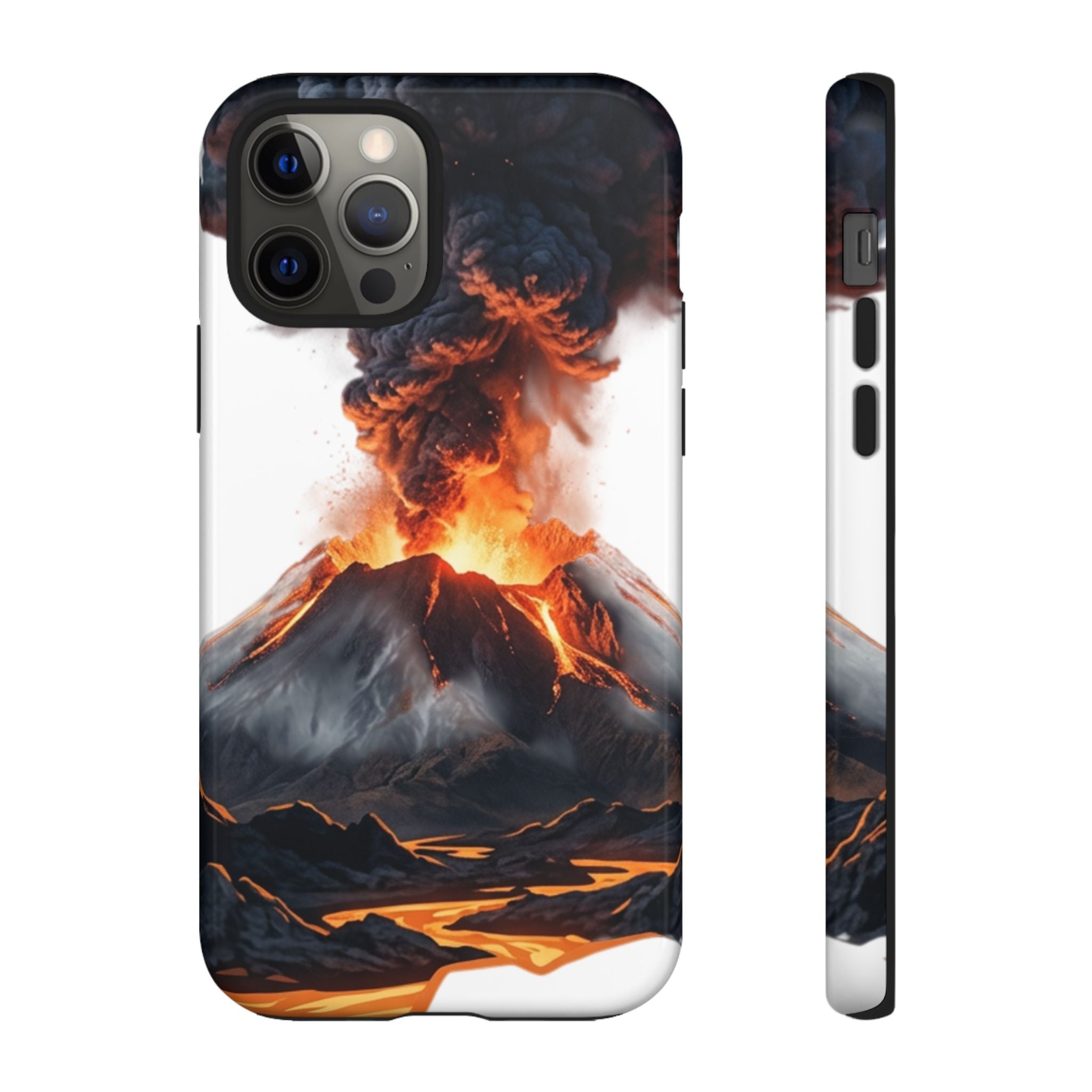 Volcano Eruption Tough Phone Case — Fiery Lava Protective Cover