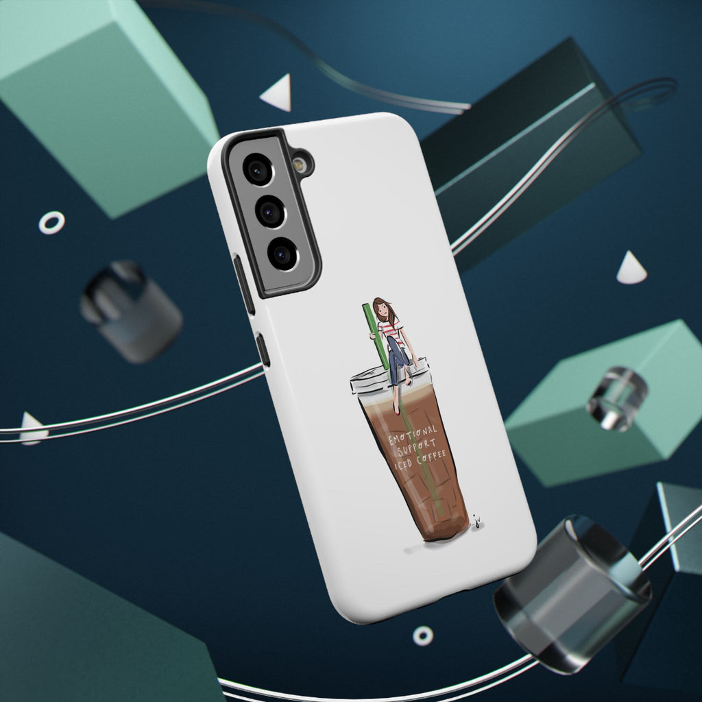 Iced Coffee & Me Phone Case — Cute Illustration 'Emotional Support Iced Coffee' Impact-Resistant Case