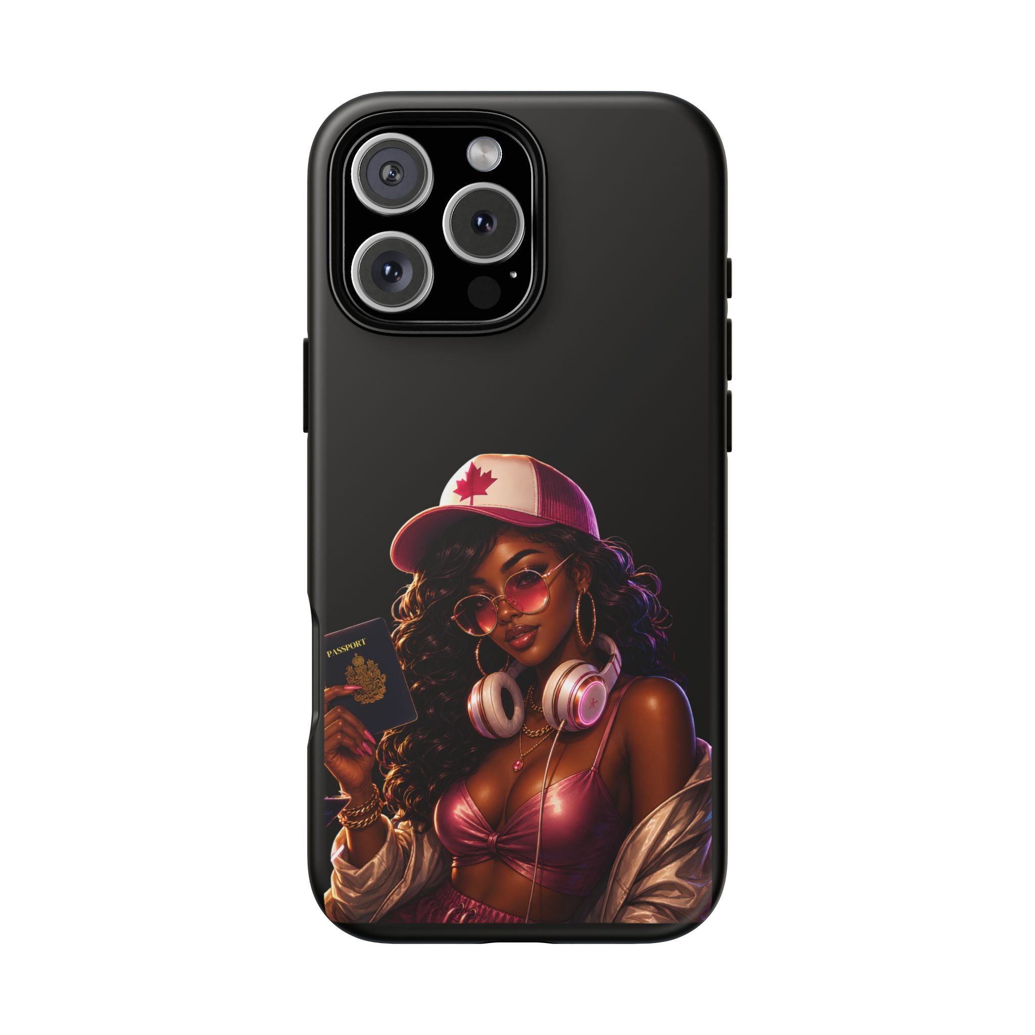 Phone Case — Stylish Urban Woman Design with Maple Cap