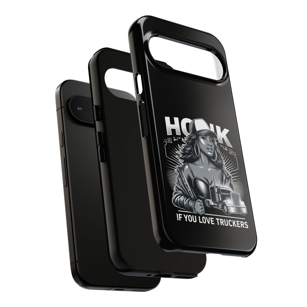 Phone Case — 'Honk' Trucker Girl Retro Semi Truck Protective Case