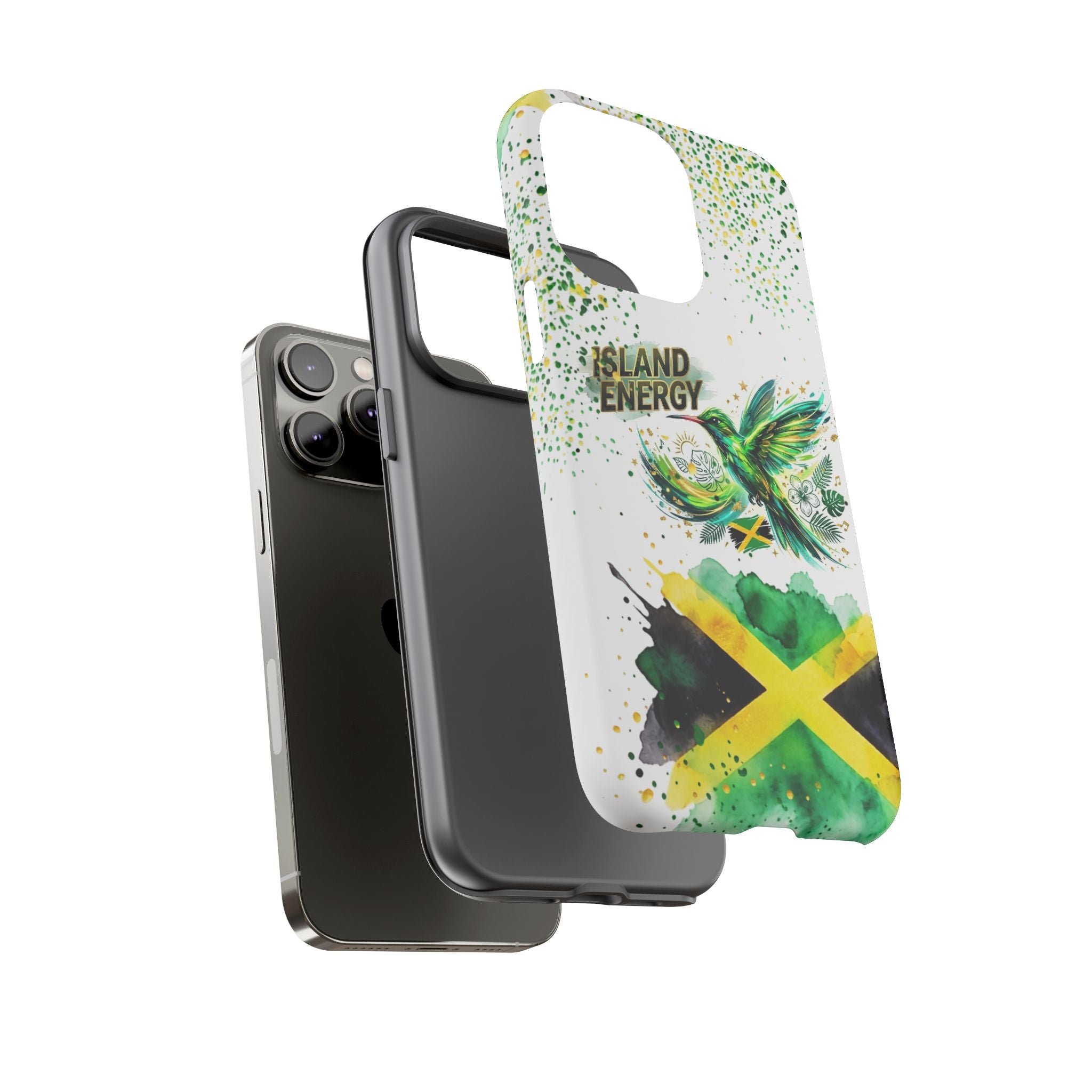 Island Energy Tough Phone Case — Colorful Hummingbird & Tropical Sunset Protective Cover