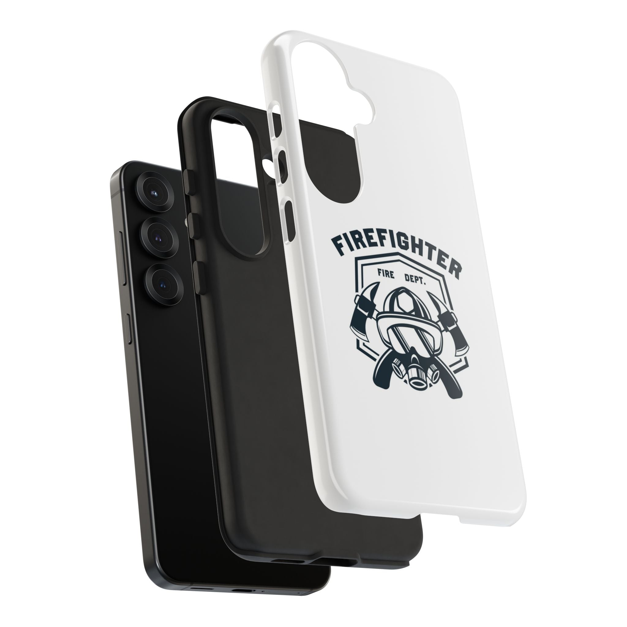 Firefighter Tough Phone Case — Fire Dept Helmet & Axes Protective Cover