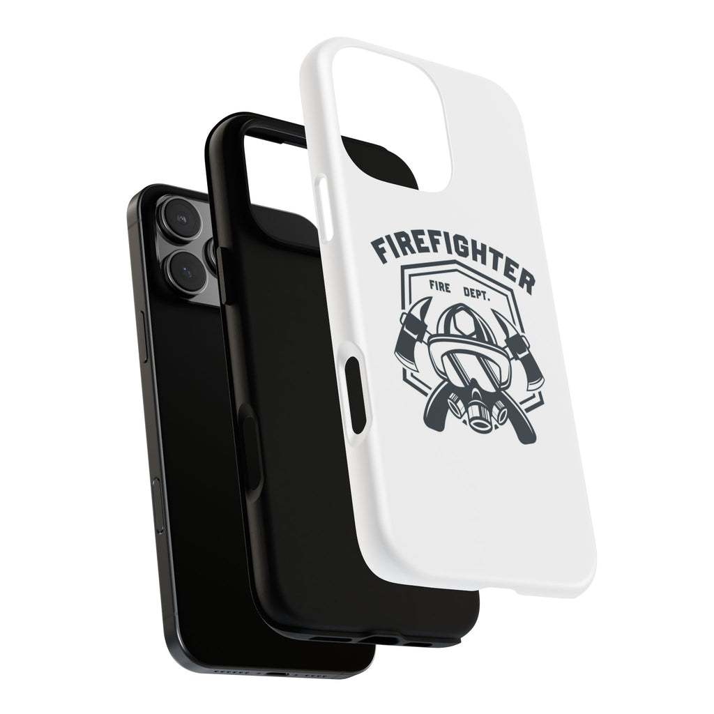 Firefighter Tough Phone Case — Fire Dept Helmet & Axes Protective Cover