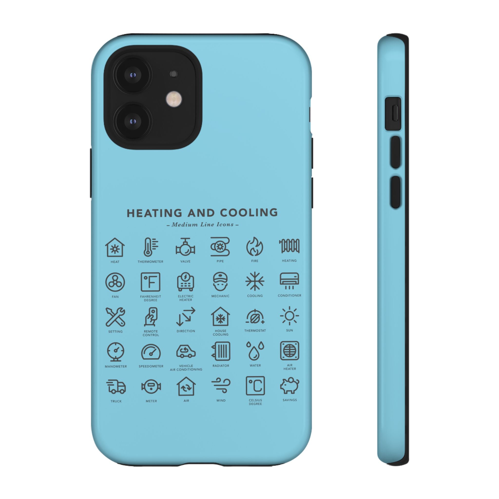 Heating and Cooling Icons Phone Case – HVAC Technician Protective Phone Cover