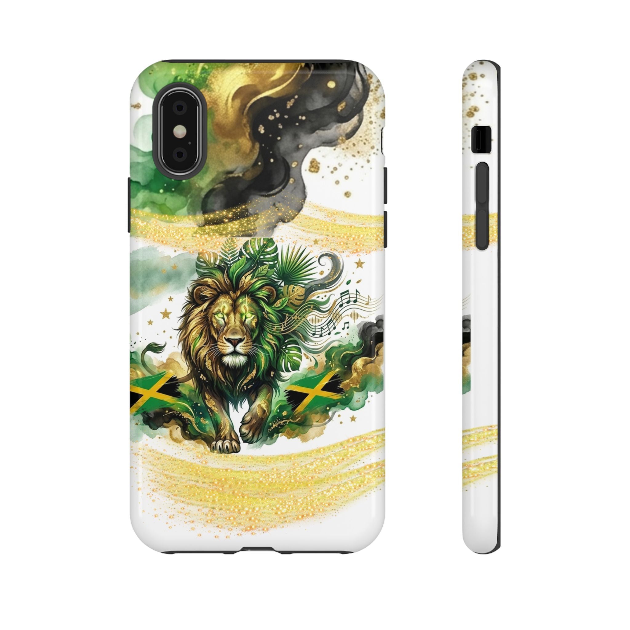 Reggae Lion Phone Case — Jamaican Flag Rasta Art Tough Phone Cover