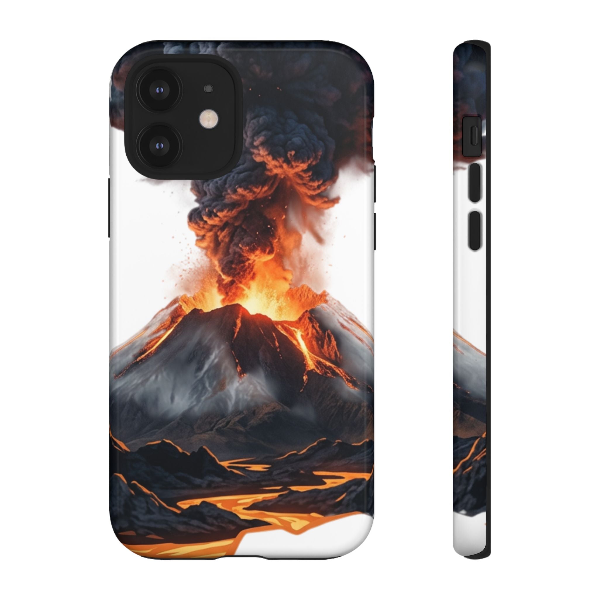Volcano Eruption Tough Phone Case — Fiery Lava Protective Cover