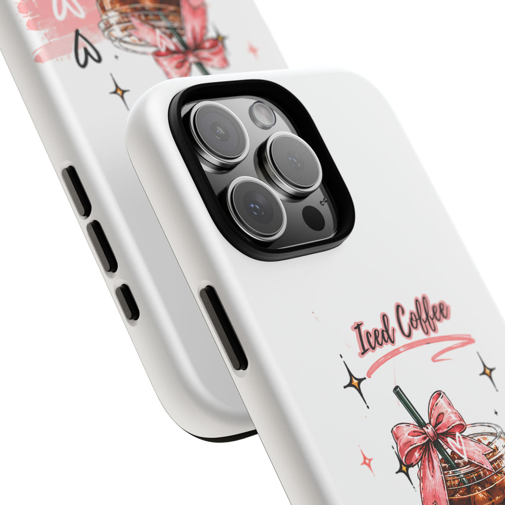 Iced Coffee Phone Case – Cute Pink Boba Design ("Iced coffee is my person")