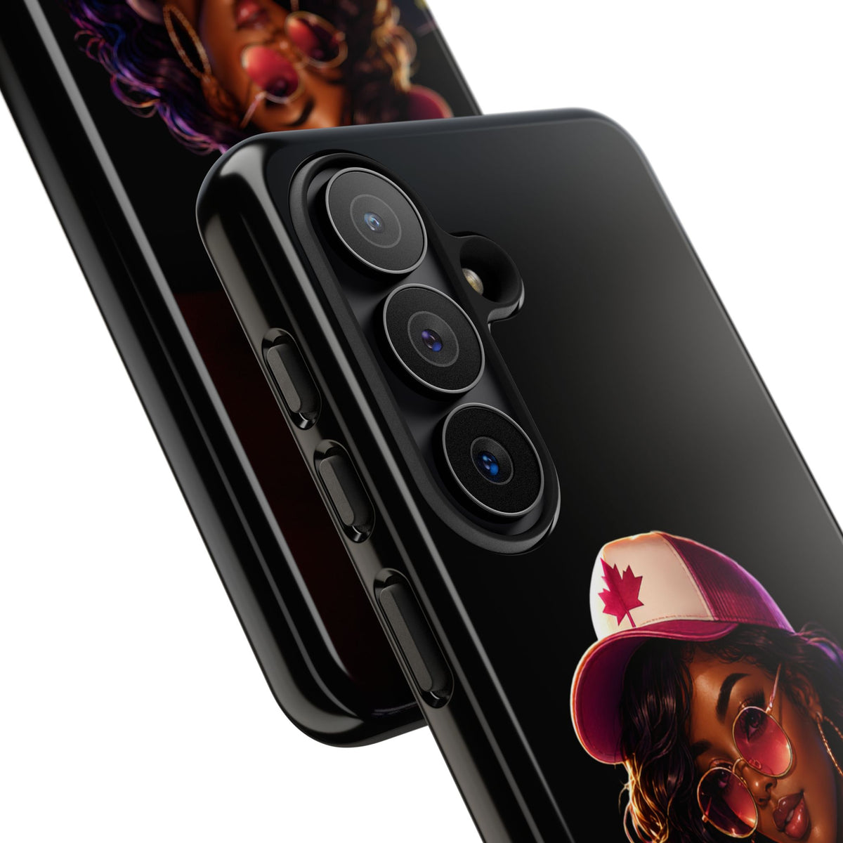 Phone Case - Cool Urban Woman with Headphones & Maple Hat