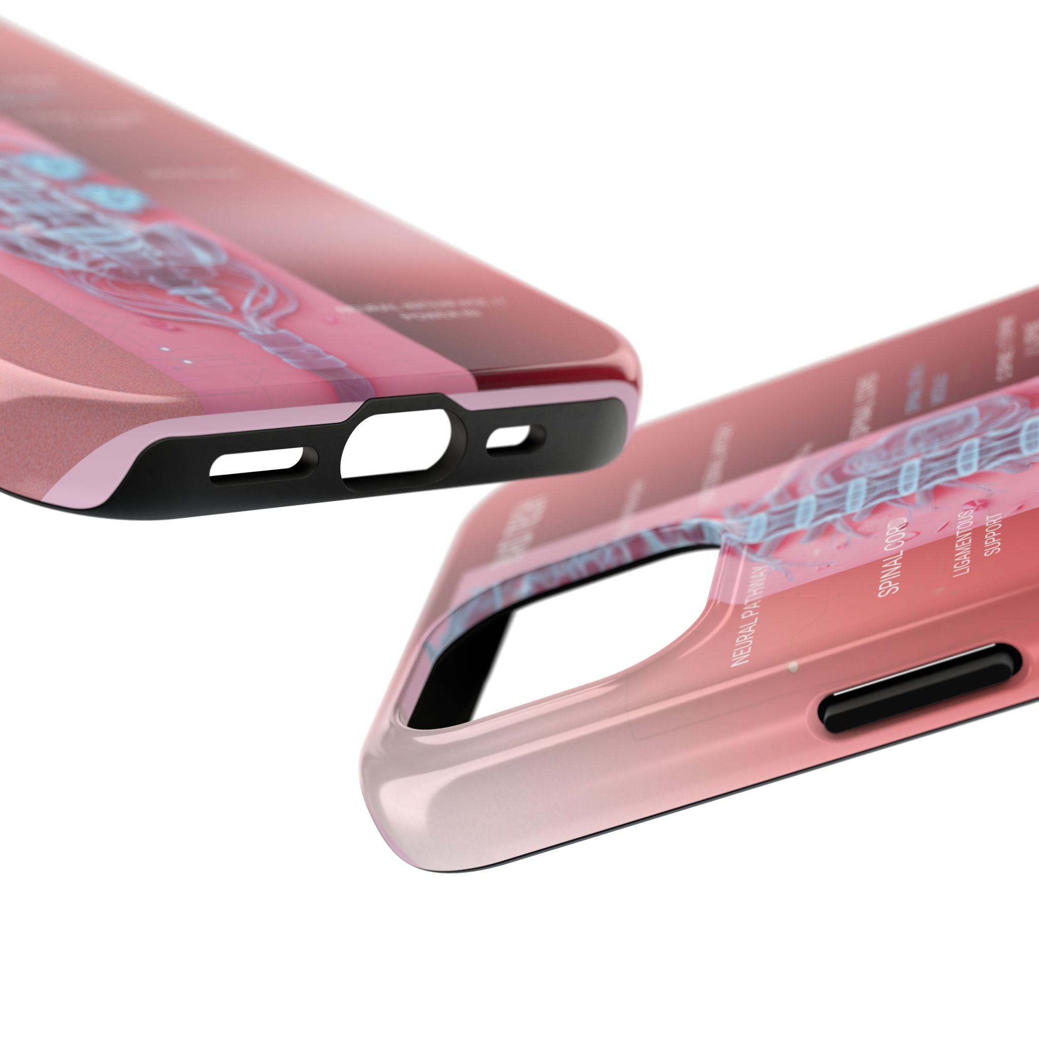 Anatomical Spine Tough Phone Case — Medical X-Ray Design, ‘Spinal Cord’ Labelled