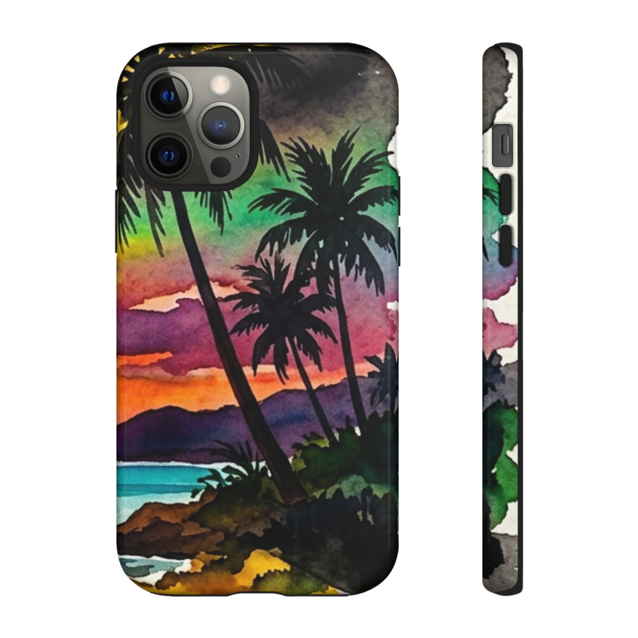 Tropical Sunset Phone Case – Palm Tree Beach Protective Cover
