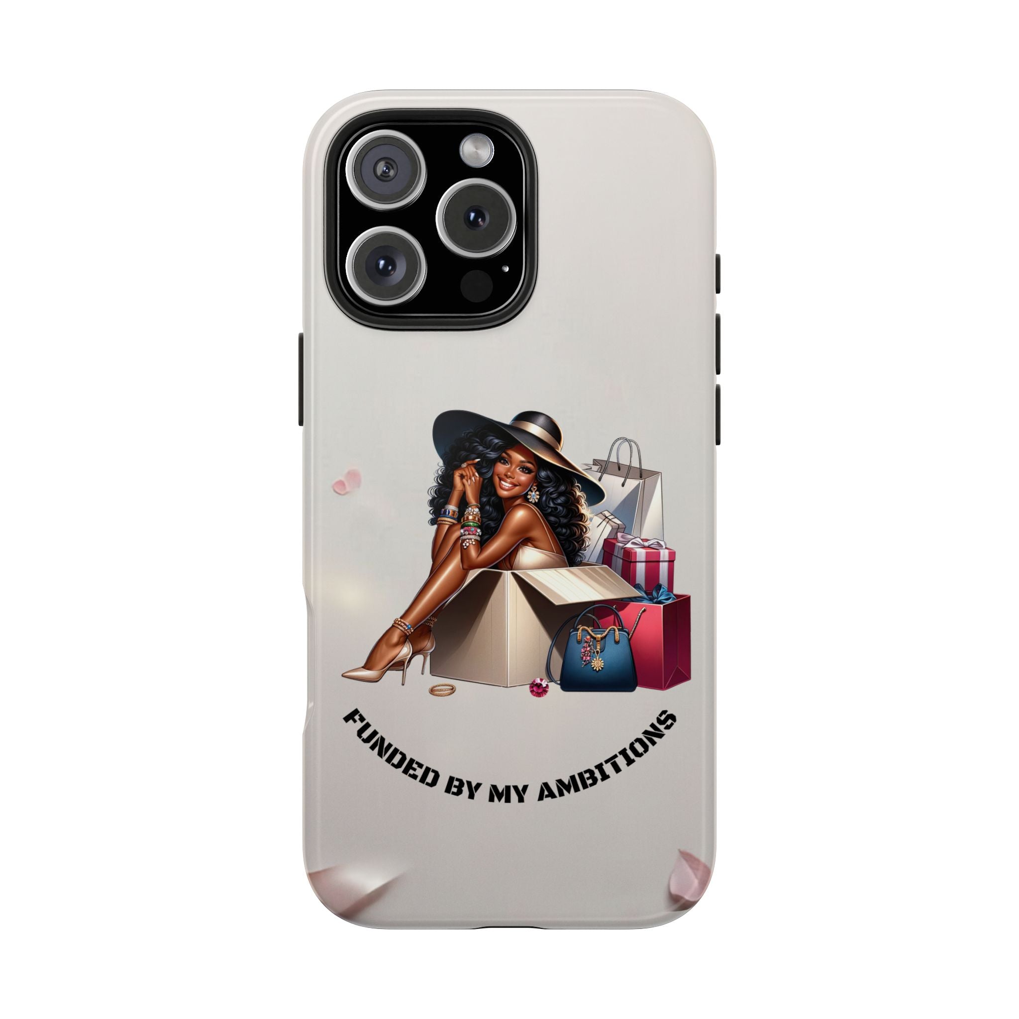 Chic Shopper Tough Phone Case — Stylish Black Woman with Shopping Bags