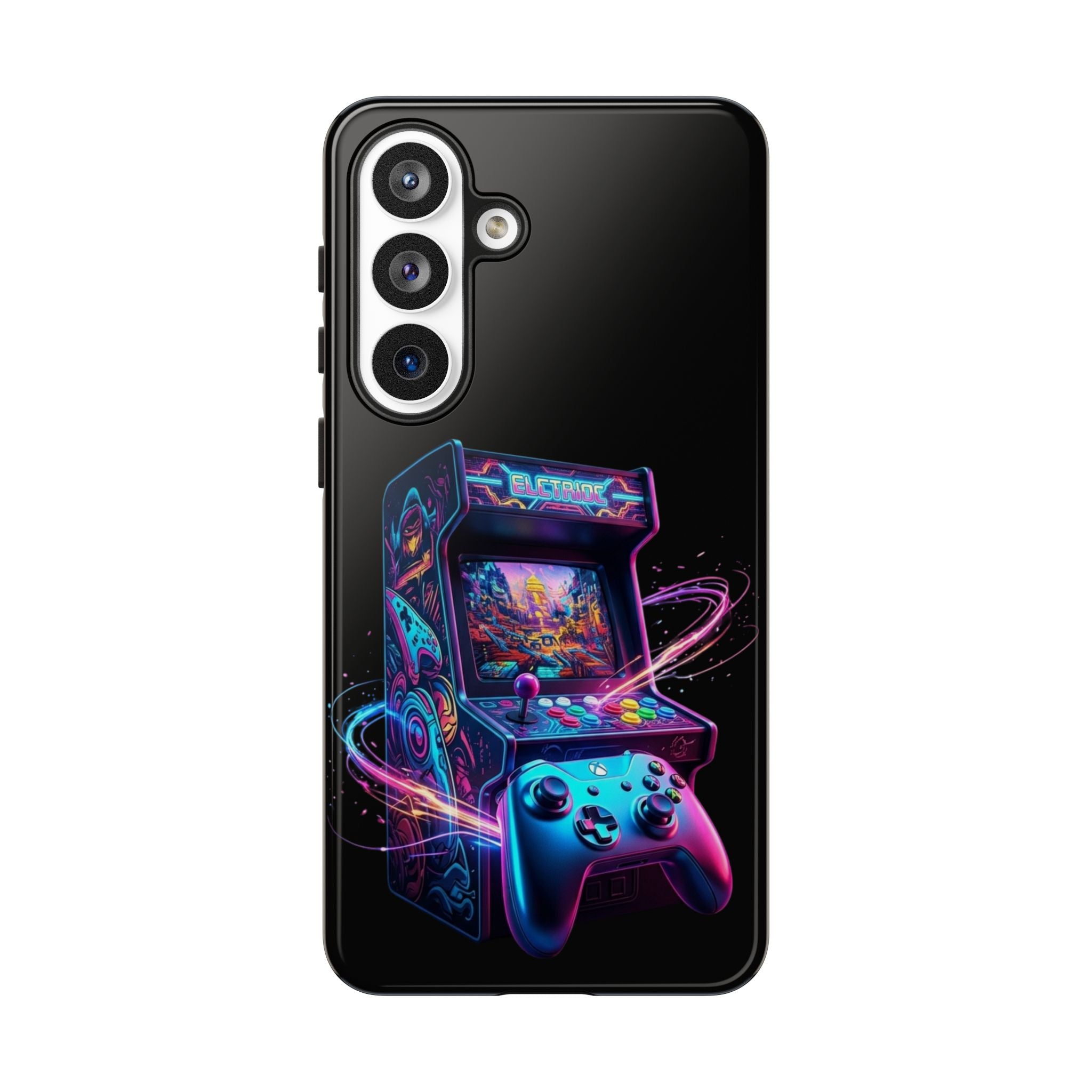 Retro Arcade Phone Case — Neon Gaming Controller Design