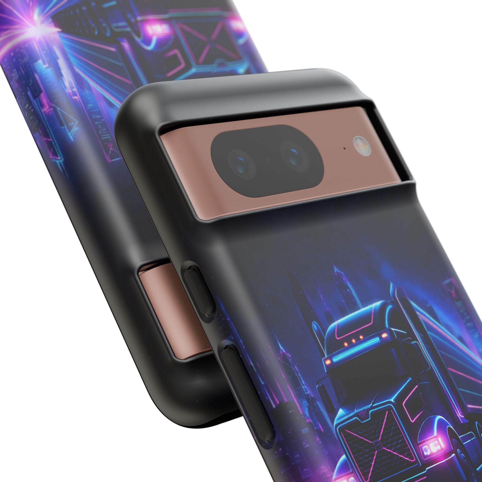 Neon Retro Rig Phone Case — Trucker Semi Truck Nightscape Protective Case