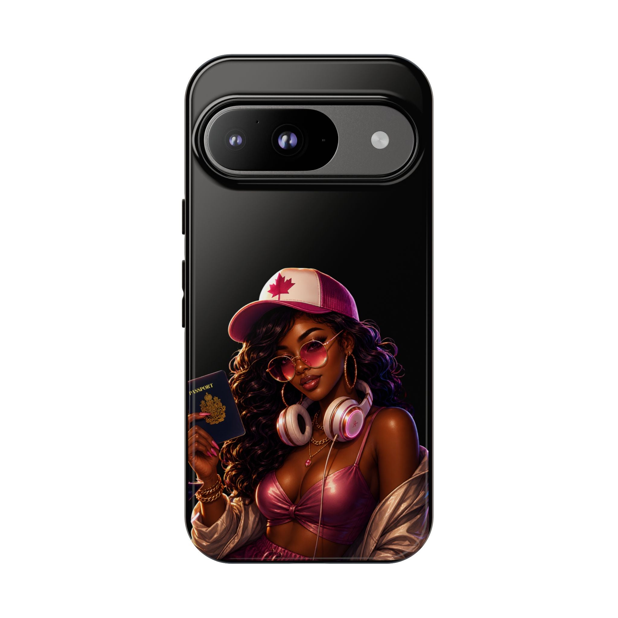 Phone Case — Stylish Urban Woman Design with Maple Cap