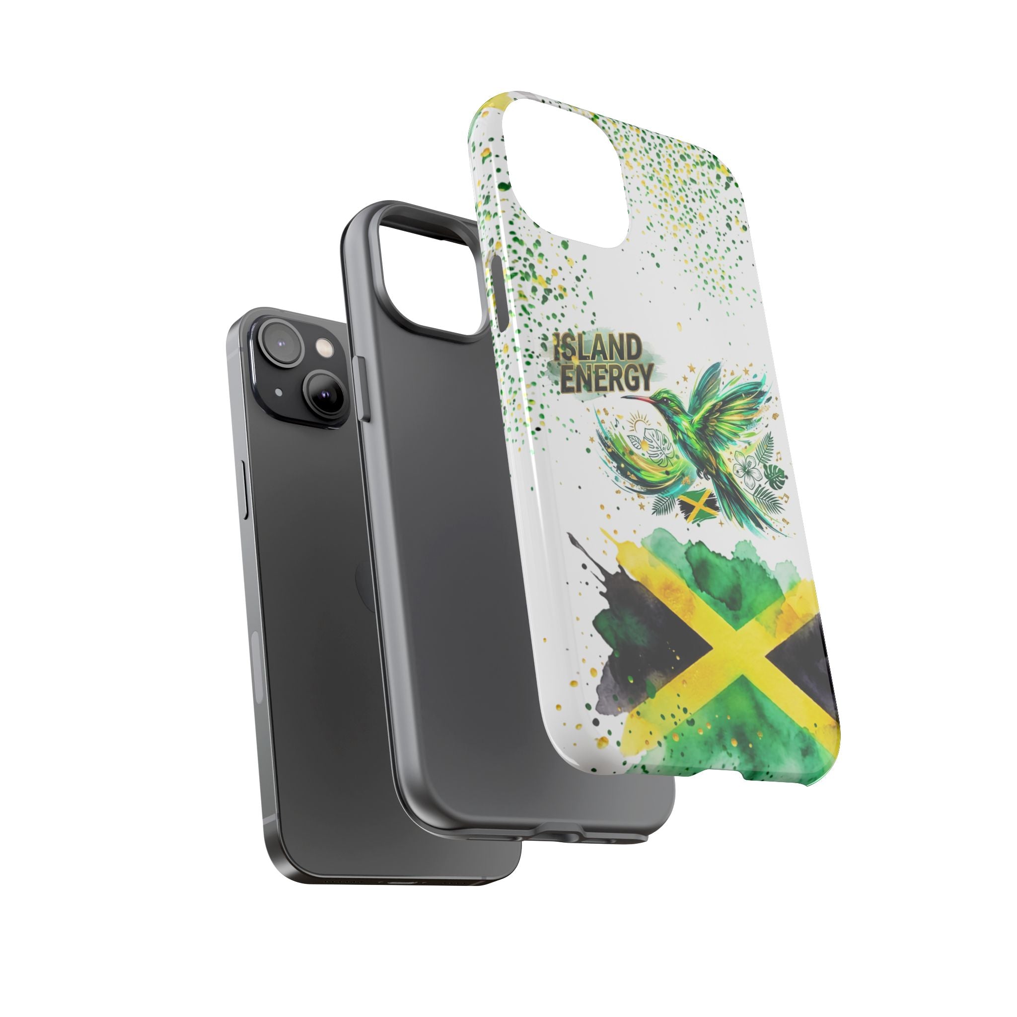 Island Energy Tough Phone Case — Colorful Hummingbird & Tropical Sunset Protective Cover