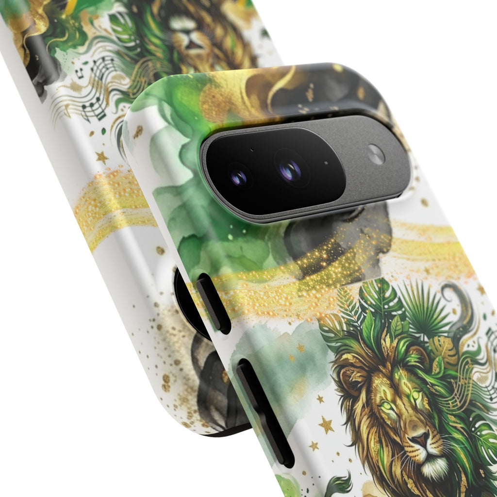 Reggae Lion Phone Case — Jamaican Flag Rasta Art Tough Phone Cover