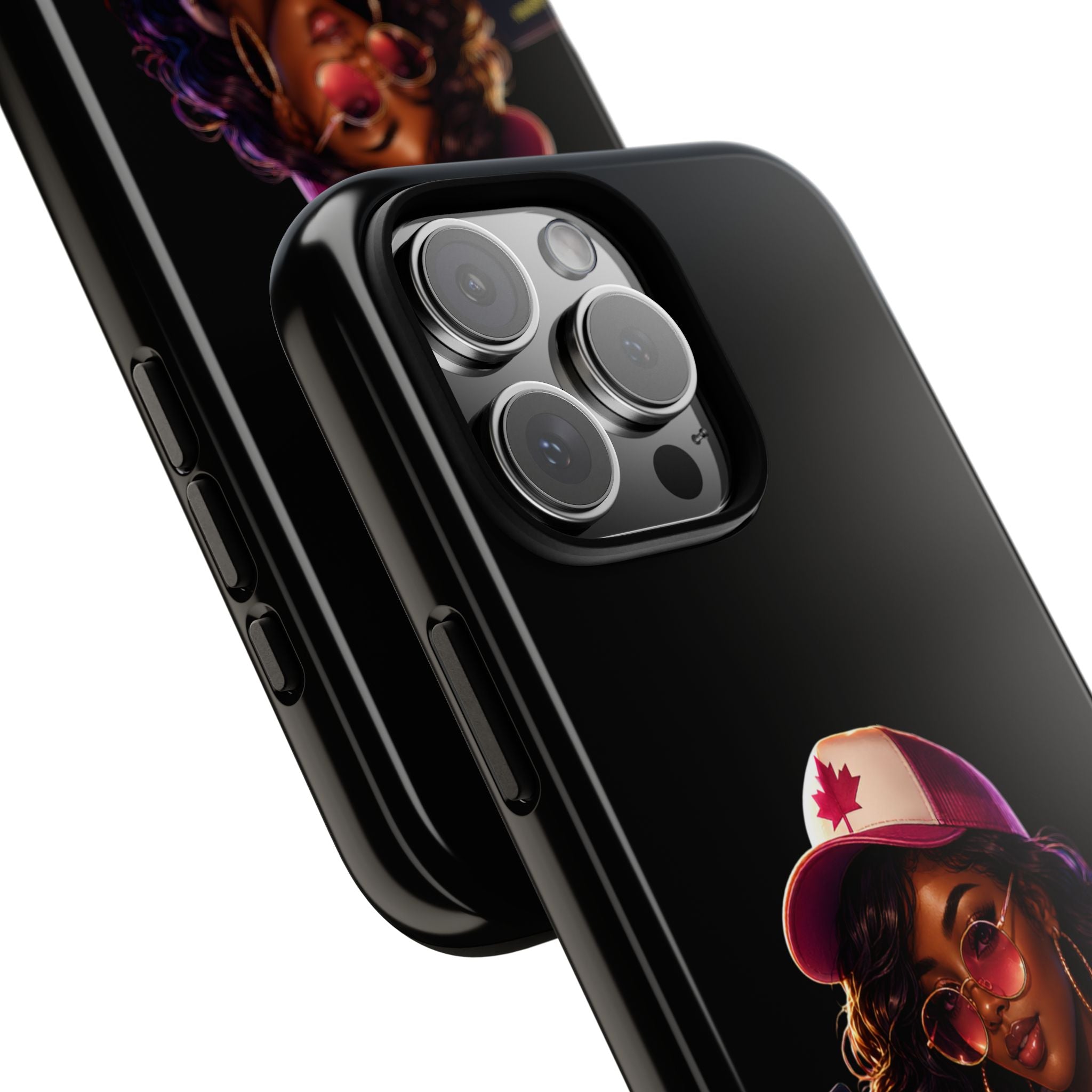 Phone Case — Stylish Urban Woman Design with Maple Cap