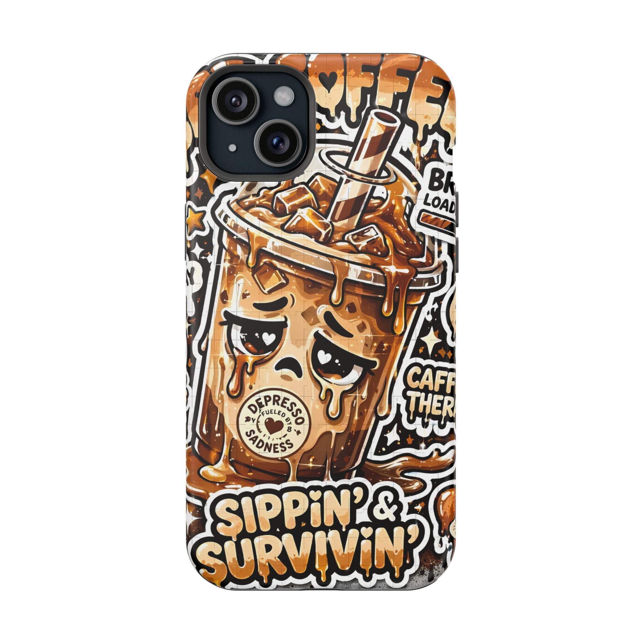 Iced Coffee Phone Case — “Sippin' & Survivin'” Magnetic Impact-Resistant Case
