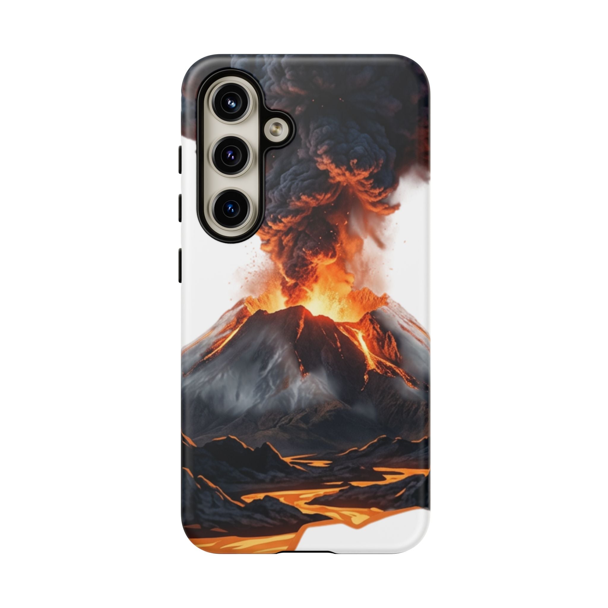 Volcano Eruption Tough Phone Case — Fiery Lava Protective Cover