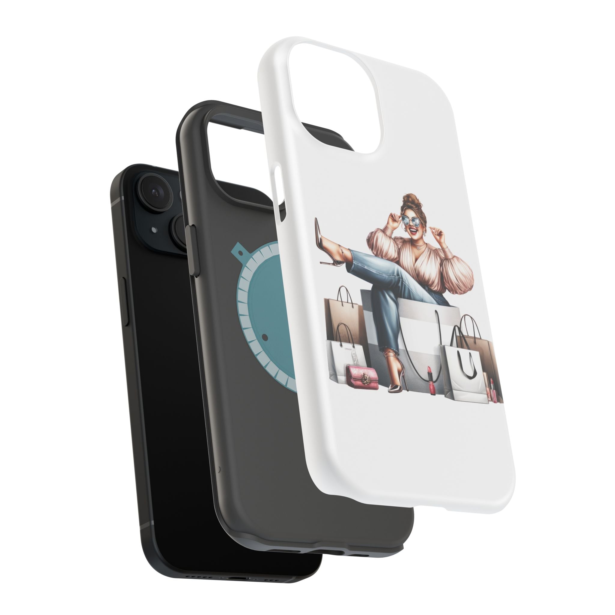 Magnetic Impact-Resistant Case — Luxury Shopper Goddess on Clouds Phone Cover