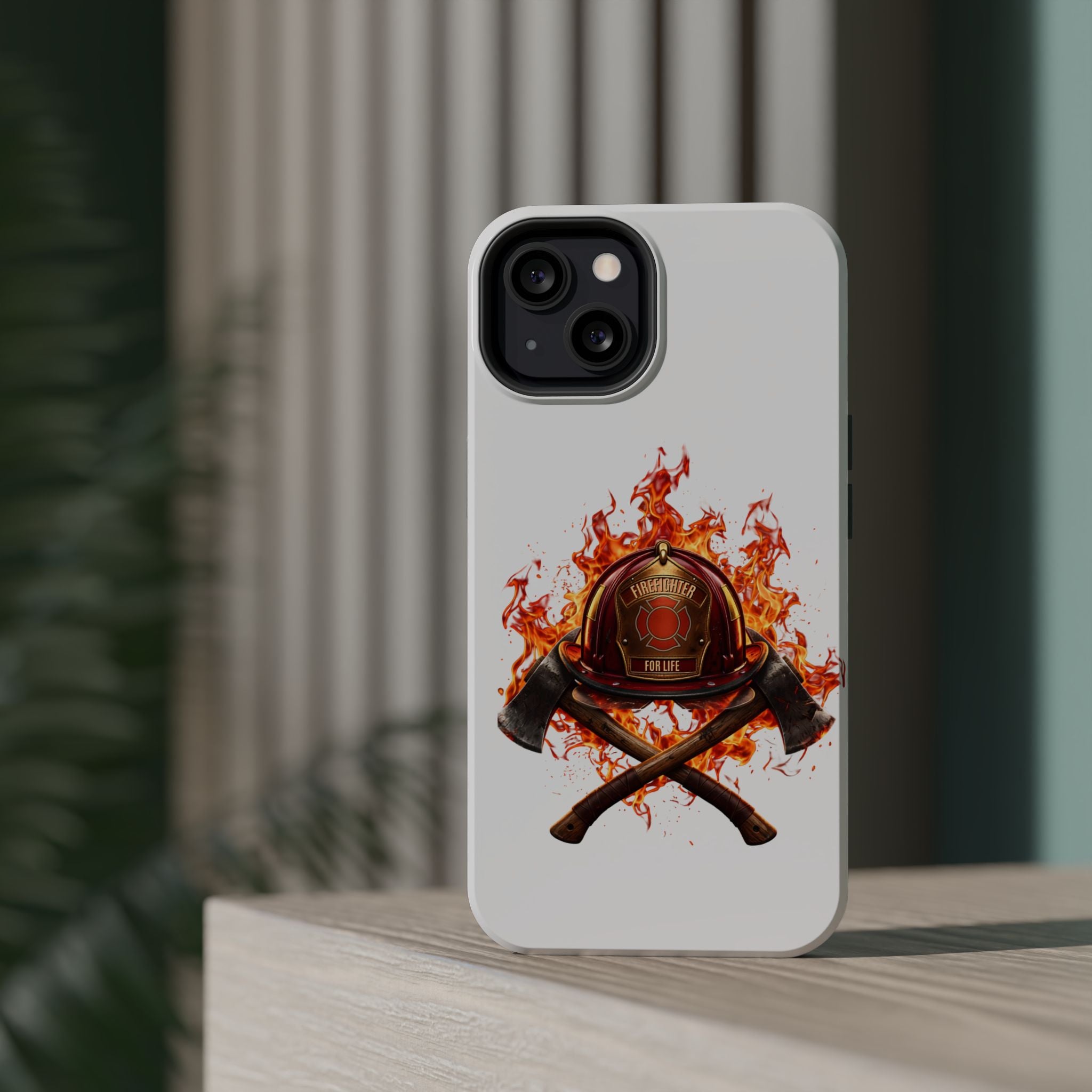Firefighter Helmet Flames Phone Case — Station 117 Magnetic Impact-Resistant Case