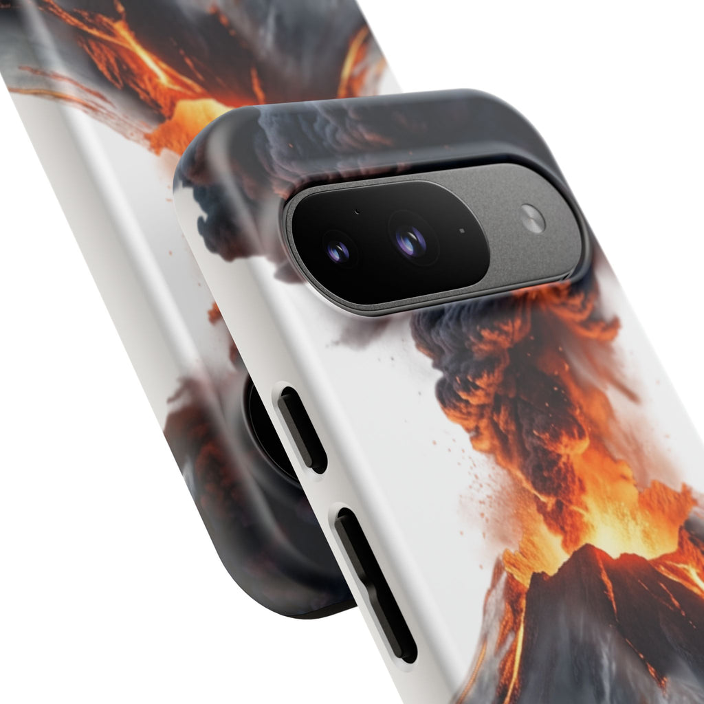 Volcano Eruption Tough Phone Case — Fiery Lava Protective Cover