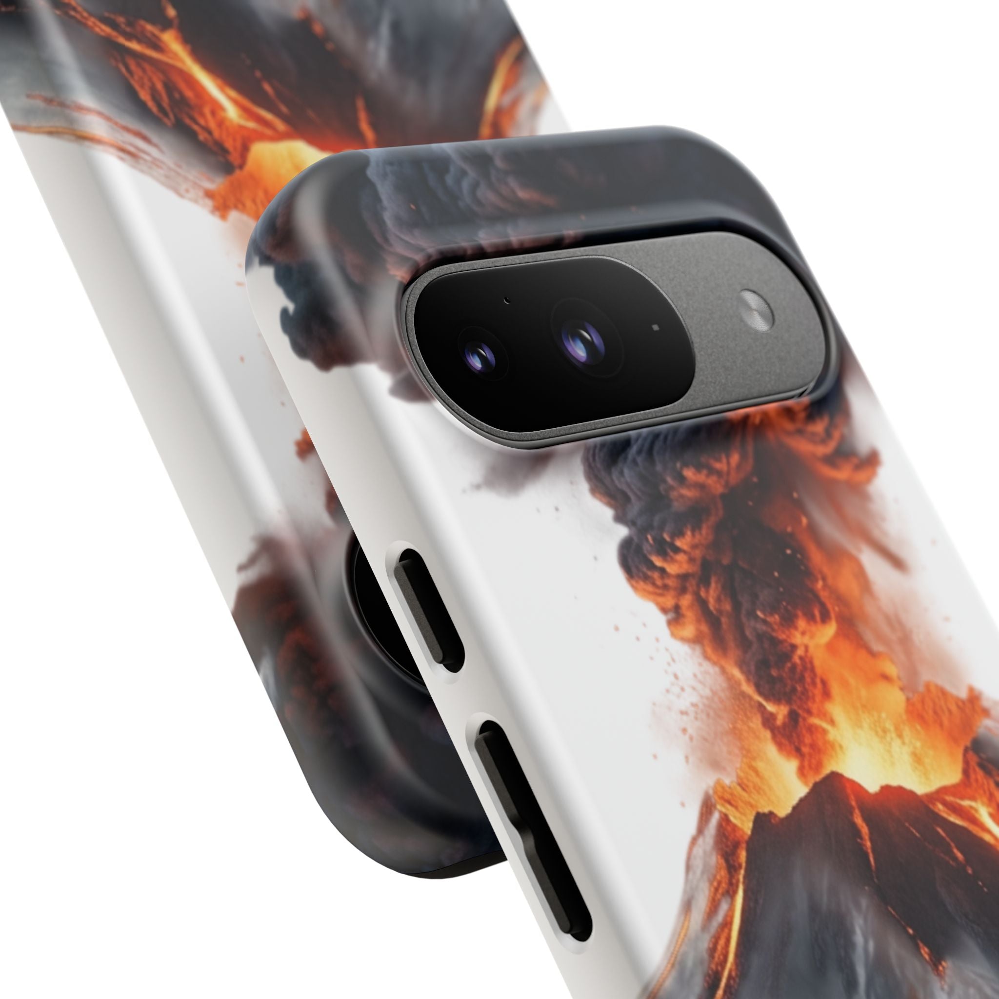 Volcano Eruption Tough Phone Case — Fiery Lava Protective Cover