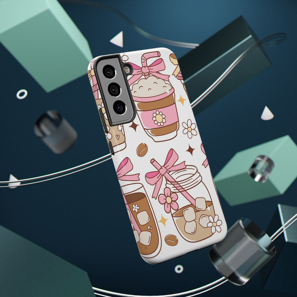 Cute Pink Coffee & Latte Pattern Impact Phone Case