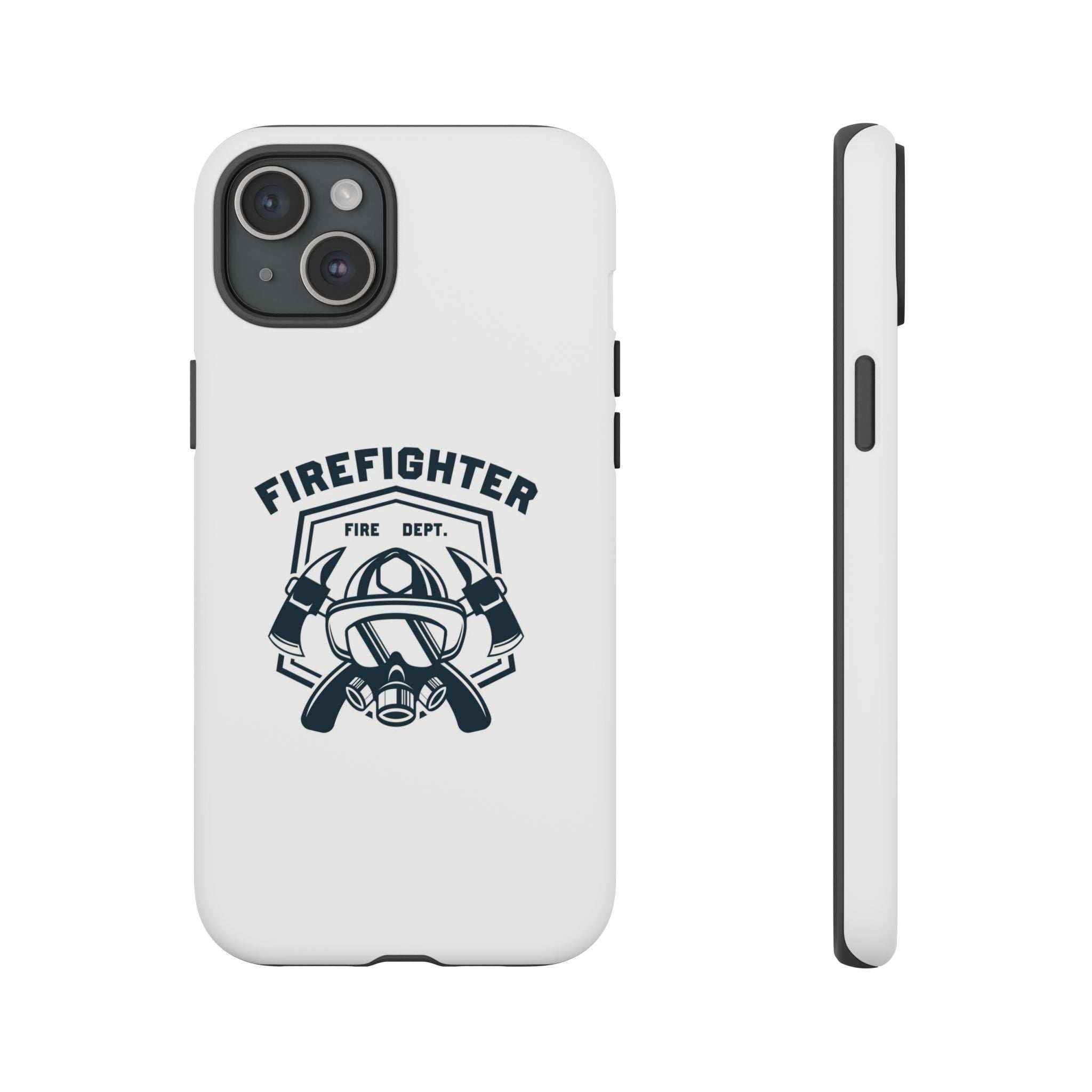Firefighter Tough Phone Case — Fire Dept Helmet & Axes Protective Cover