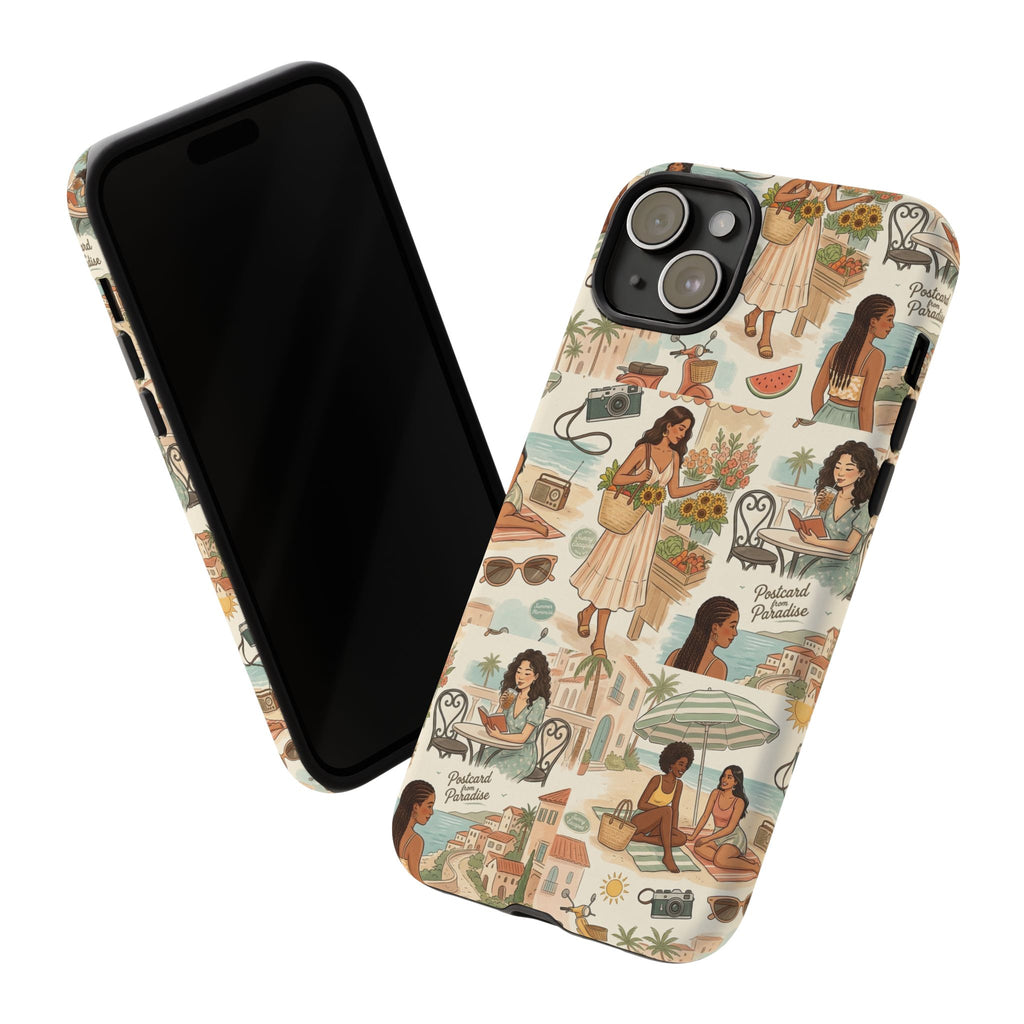 Tropical Vacation Phone Case — Vintage Beach Women Pattern