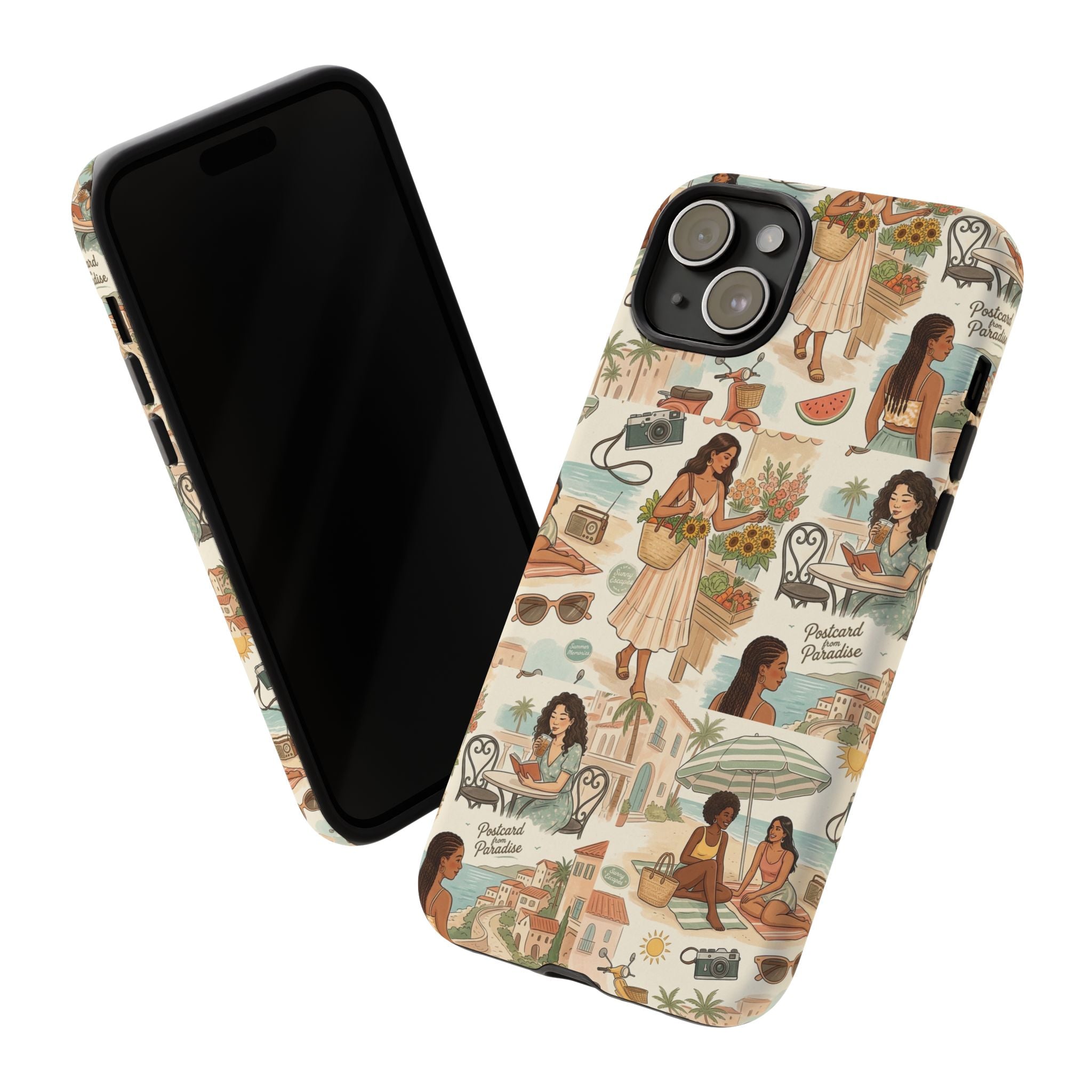 Tropical Vacation Phone Case — Vintage Beach Women Pattern