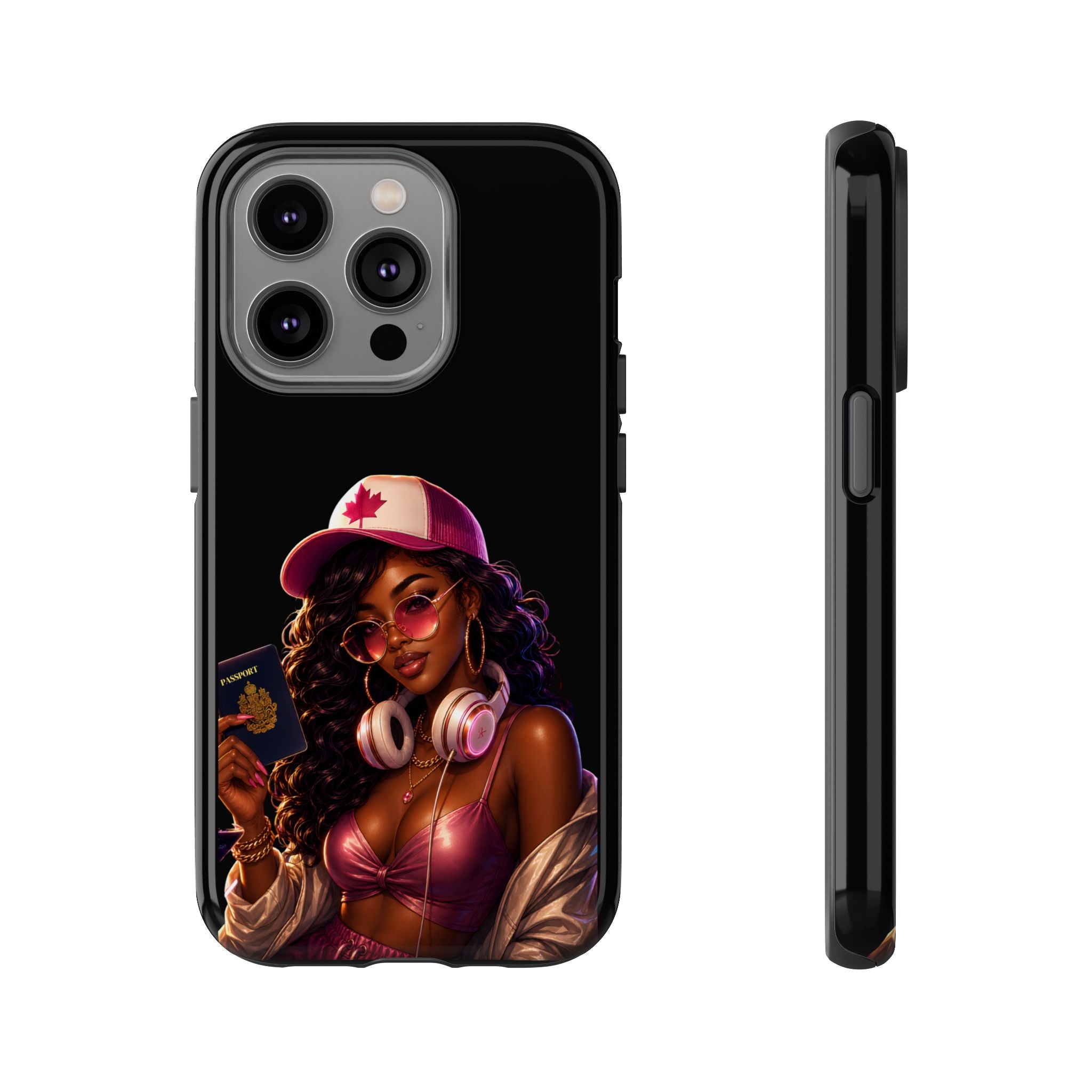 Phone Case — Stylish Urban Woman Design with Maple Cap