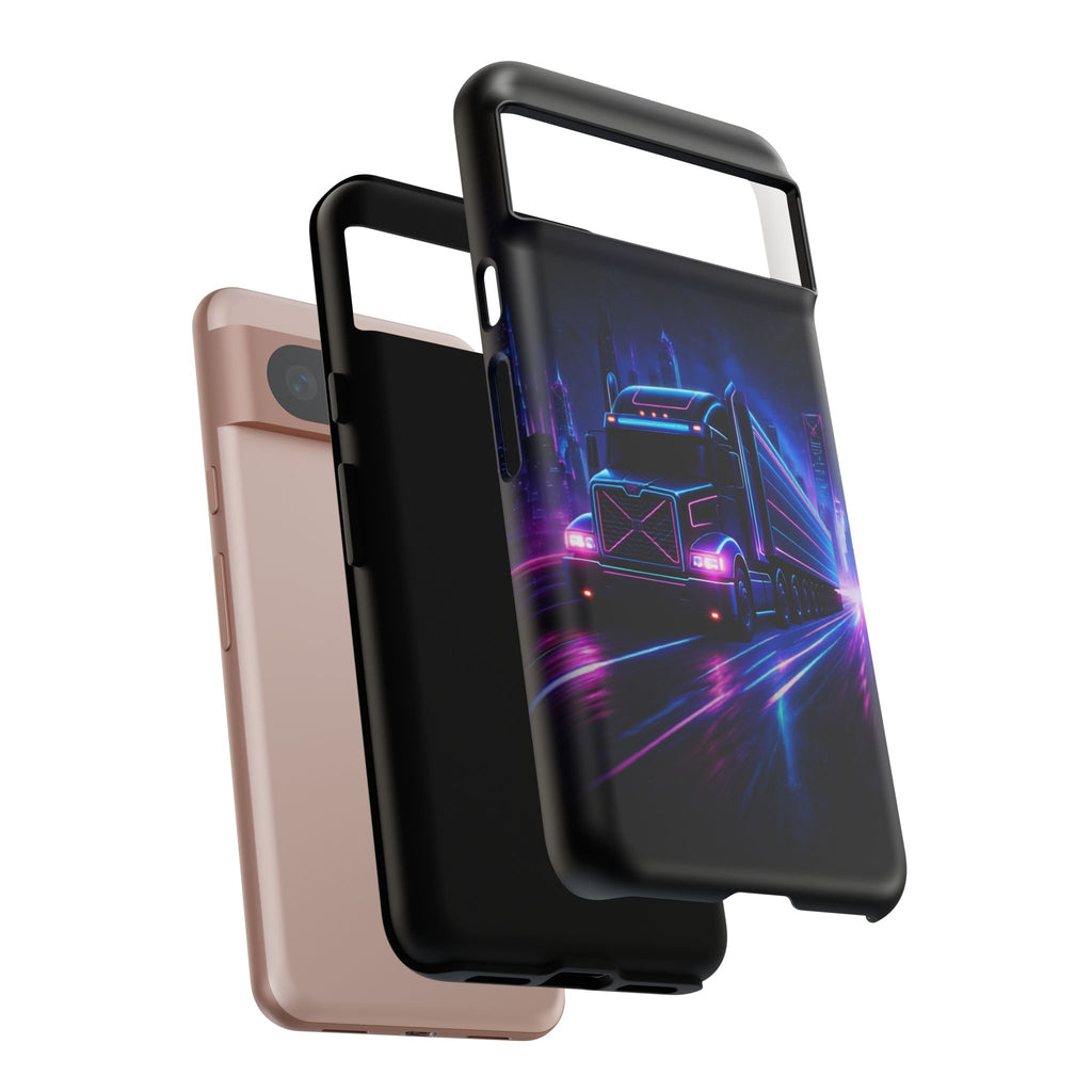 Neon Retro Rig Phone Case — Trucker Semi Truck Nightscape Protective Case