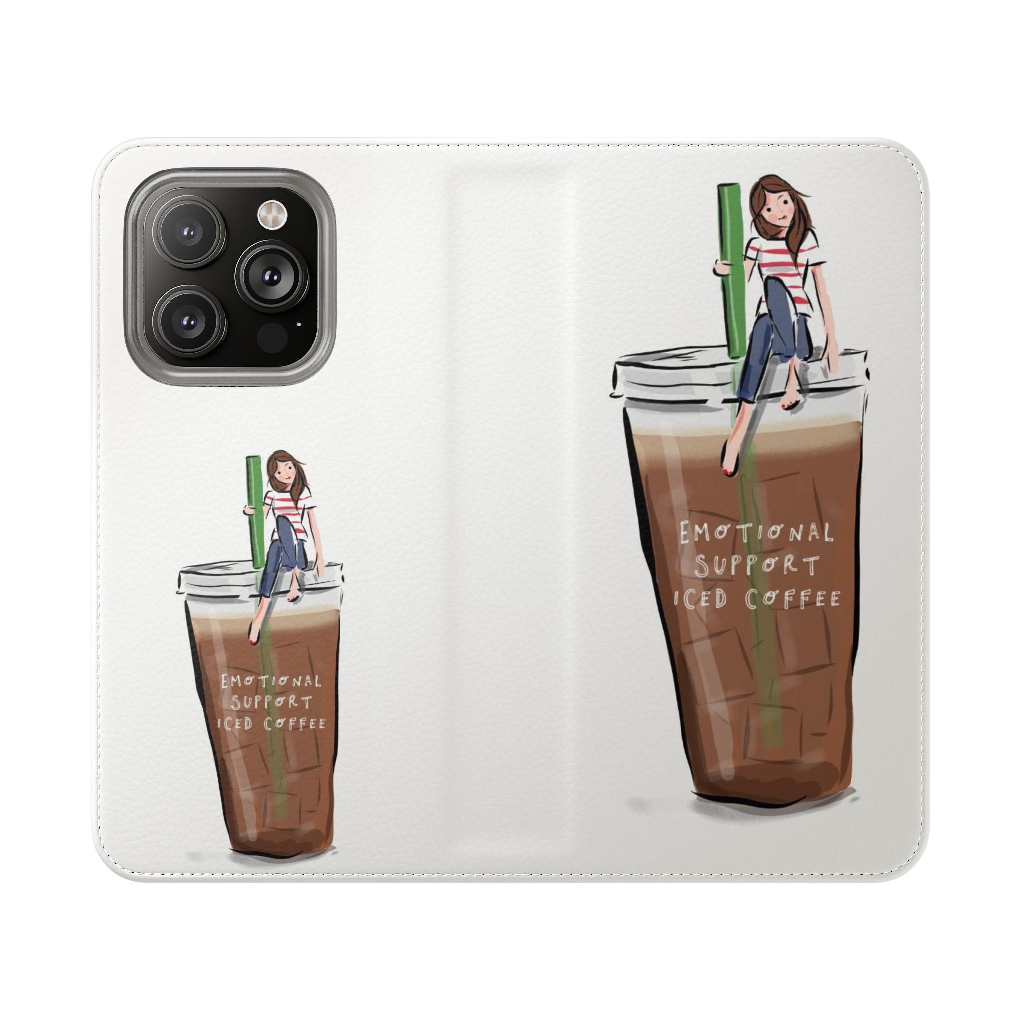 Flip Case — "Emotional Support Iced Coffee" Phone Wallet Case