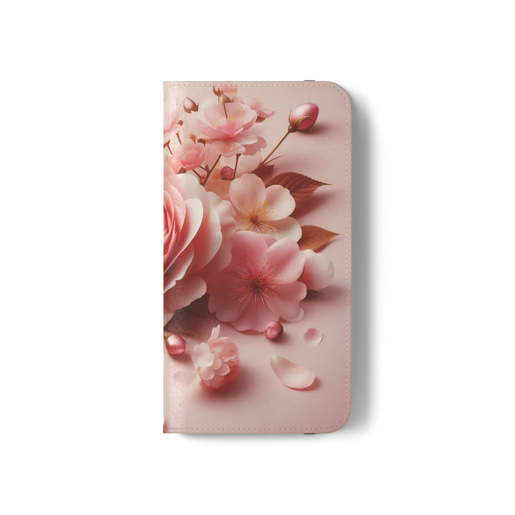 Floral Rose Flip Case — Pink Blossom Wallet Phone Cover