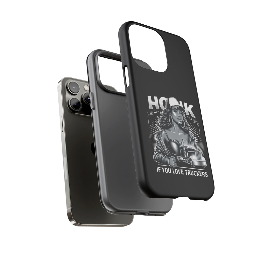 Phone Case — 'Honk' Trucker Girl Retro Semi Truck Protective Case