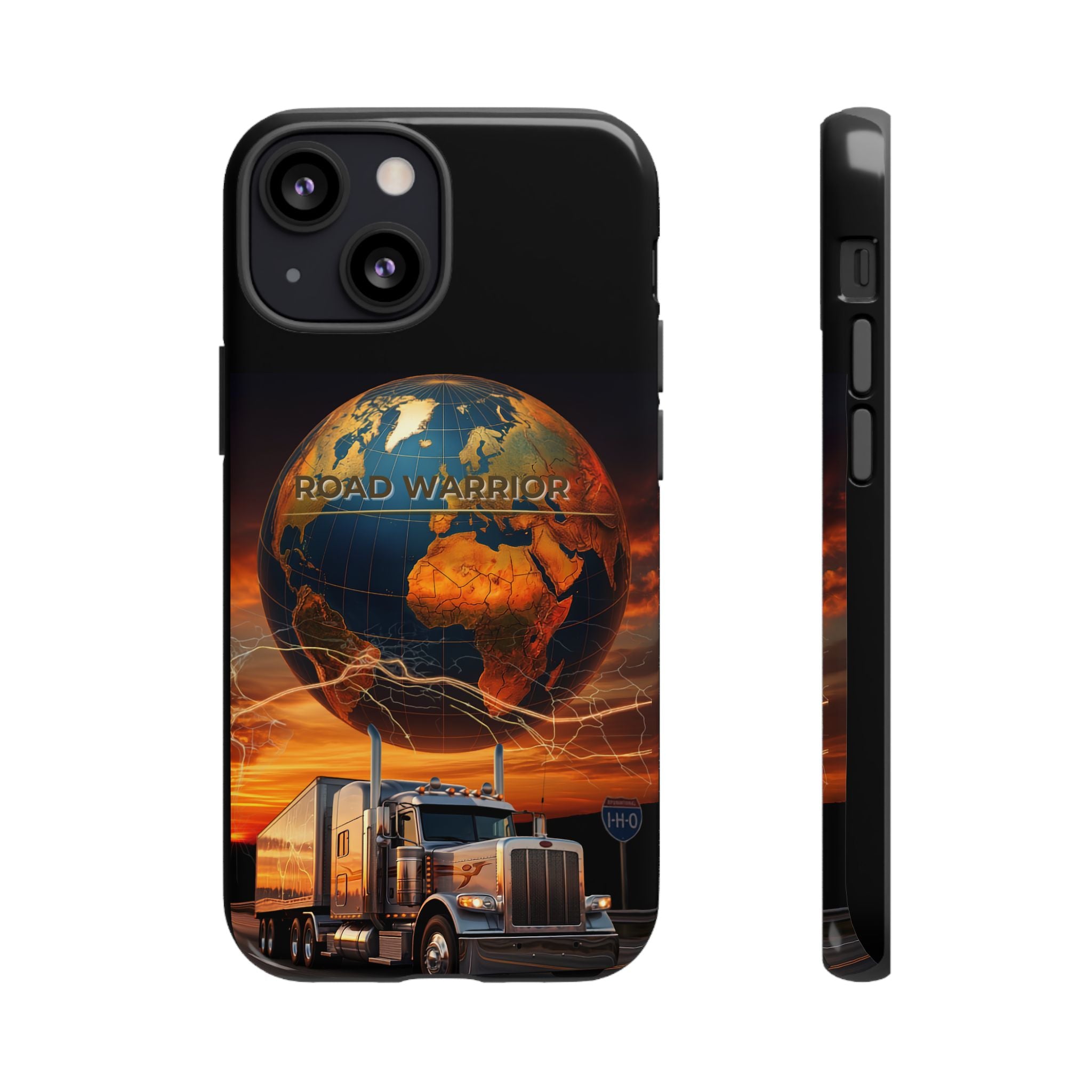 Truck Driver Phone Case — 'Global Road Warrior' Semi Truck Globe Tough Phone Cover