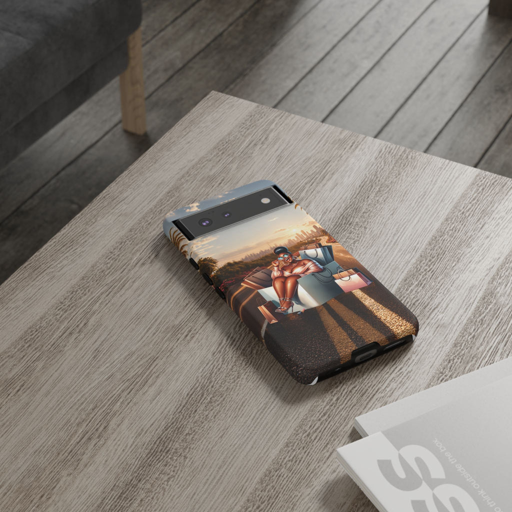 Phone Case — Chic Shopper Illustration on Cloud Background
