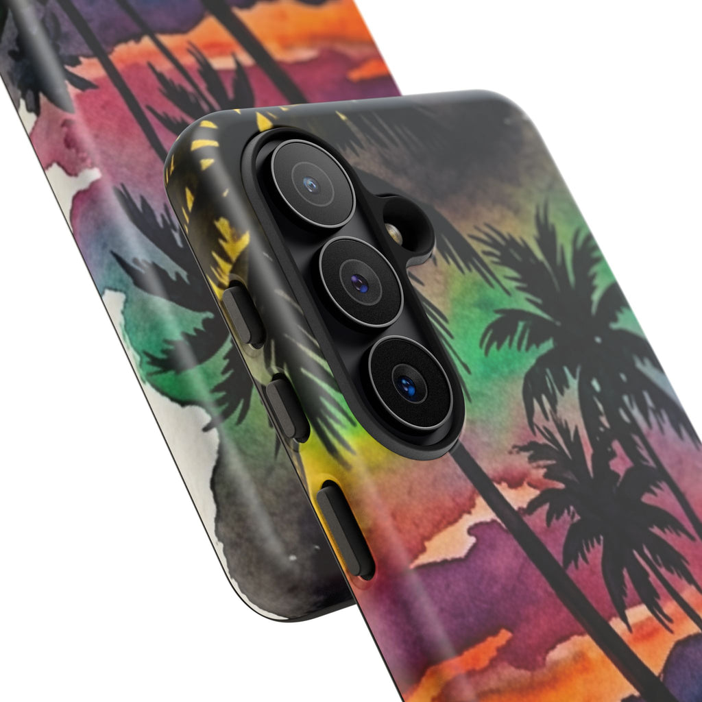 Tropical Sunset Phone Case – Palm Tree Beach Protective Cover