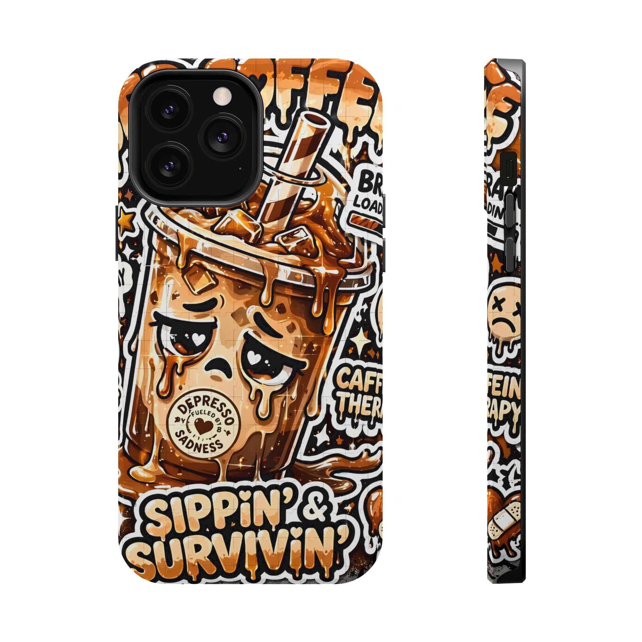 Iced Coffee Phone Case — “Sippin' & Survivin'” Magnetic Impact-Resistant Case