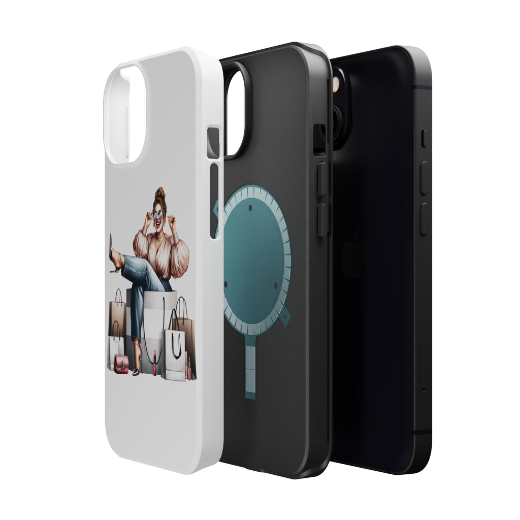 Magnetic Impact-Resistant Case — Luxury Shopper Goddess on Clouds Phone Cover