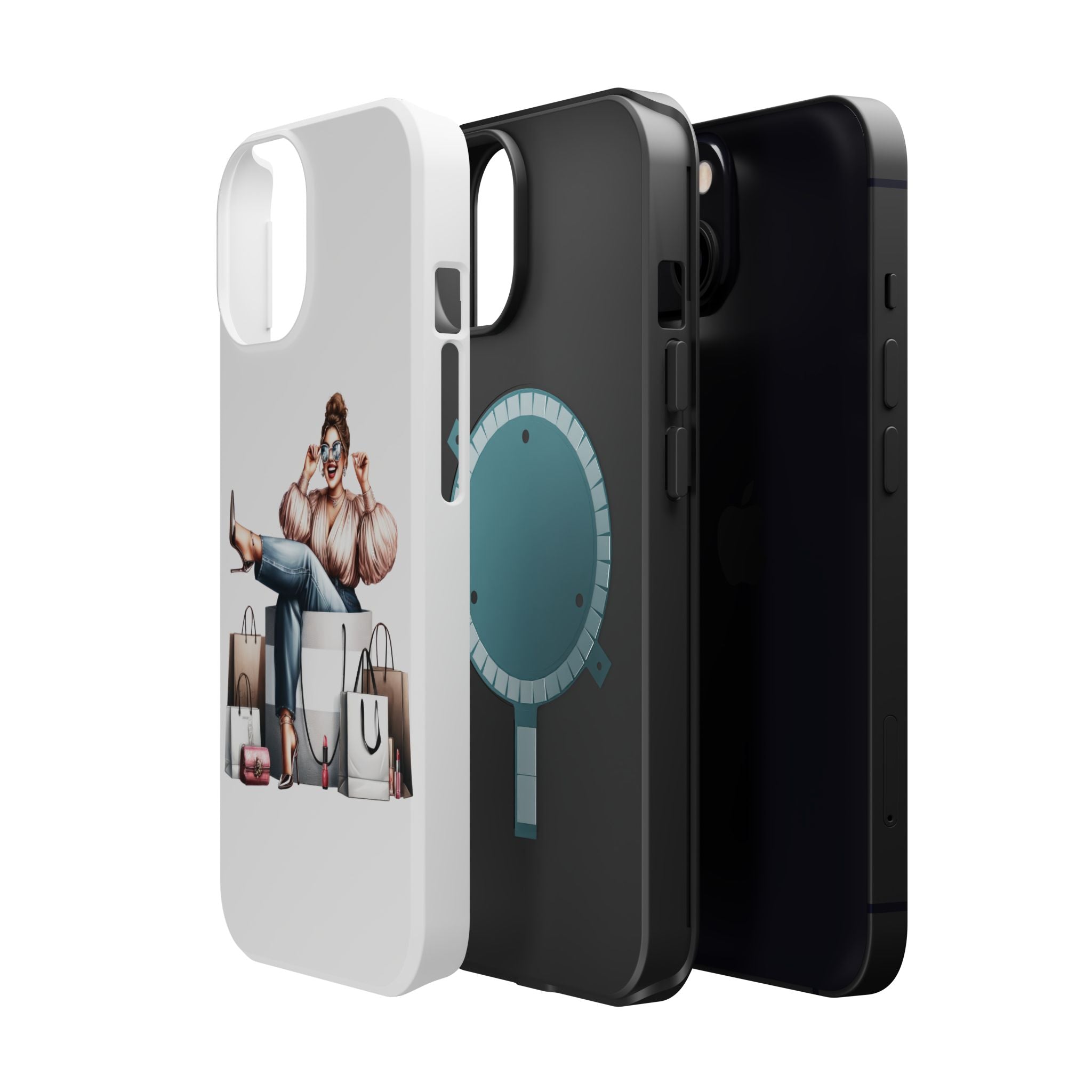 Magnetic Impact-Resistant Case — Luxury Shopper Goddess on Clouds Phone Cover