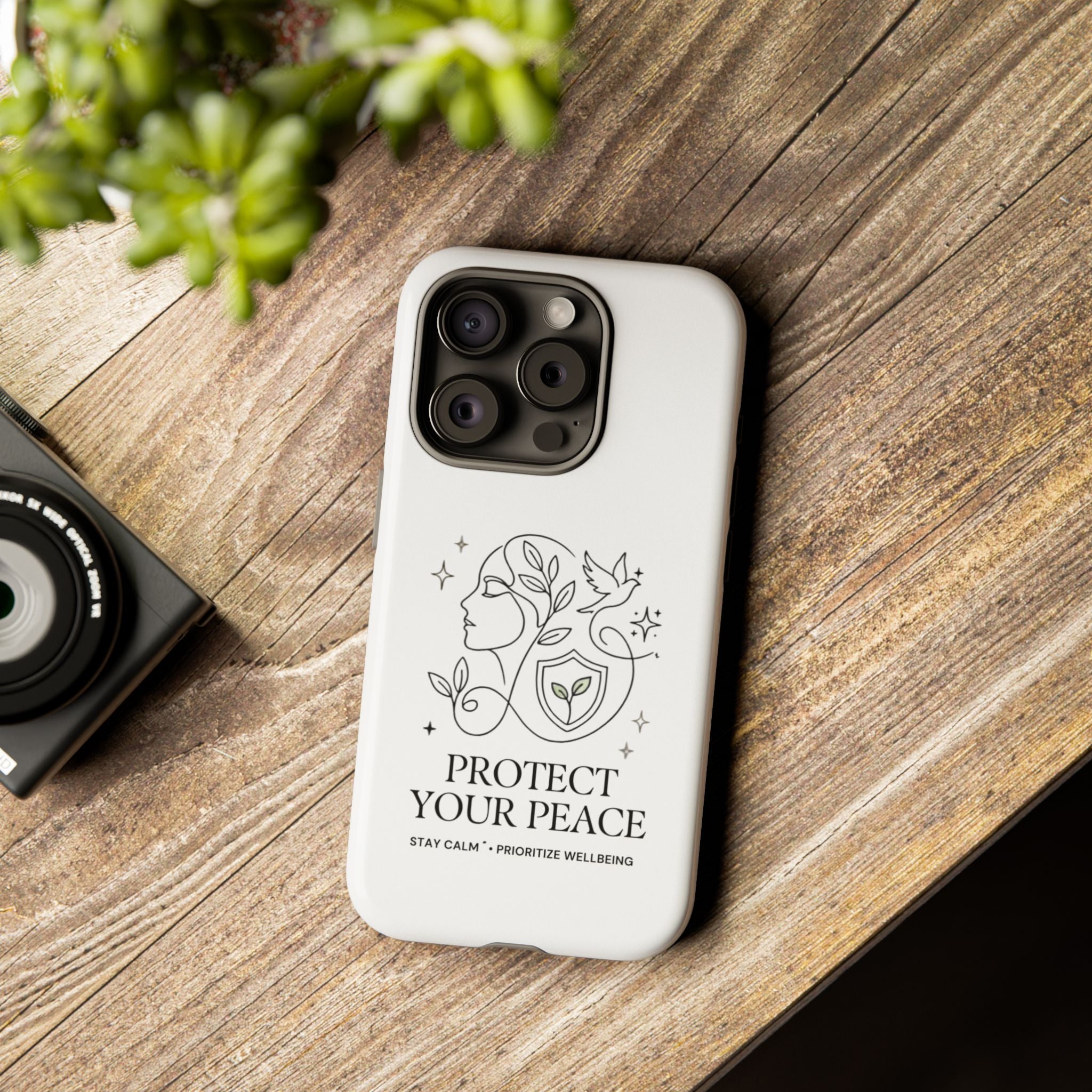 Protect Your Peace Phone Case – Minimalist Wellness iPhone Cover